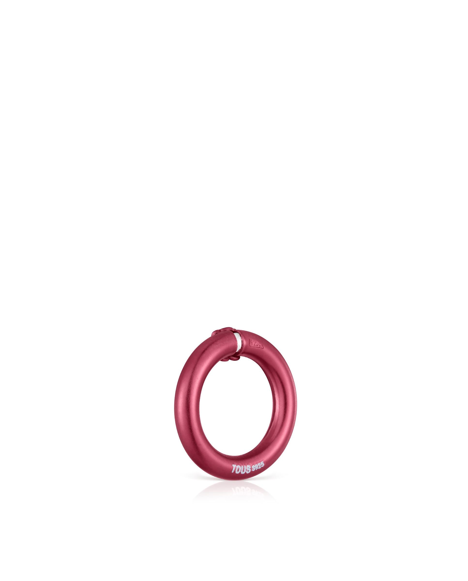 Pendente de Argola Hold Pequena de Prata em Vermelho Vermelho-2