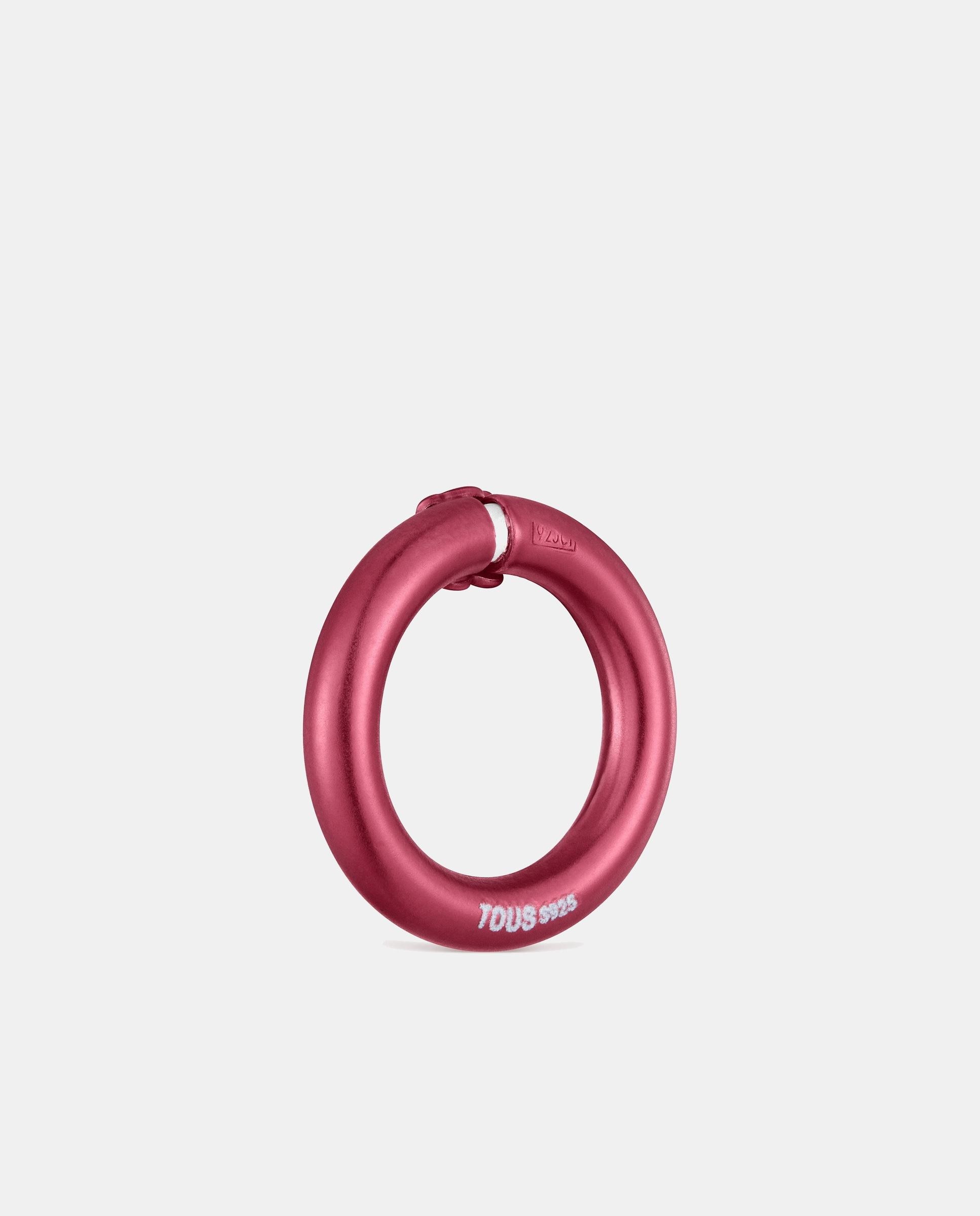 Pendente de Argola Hold Pequena de Prata Vermelho-3