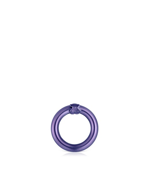 Imagem 0 de Argola Hold Pequena de Prata em Roxo