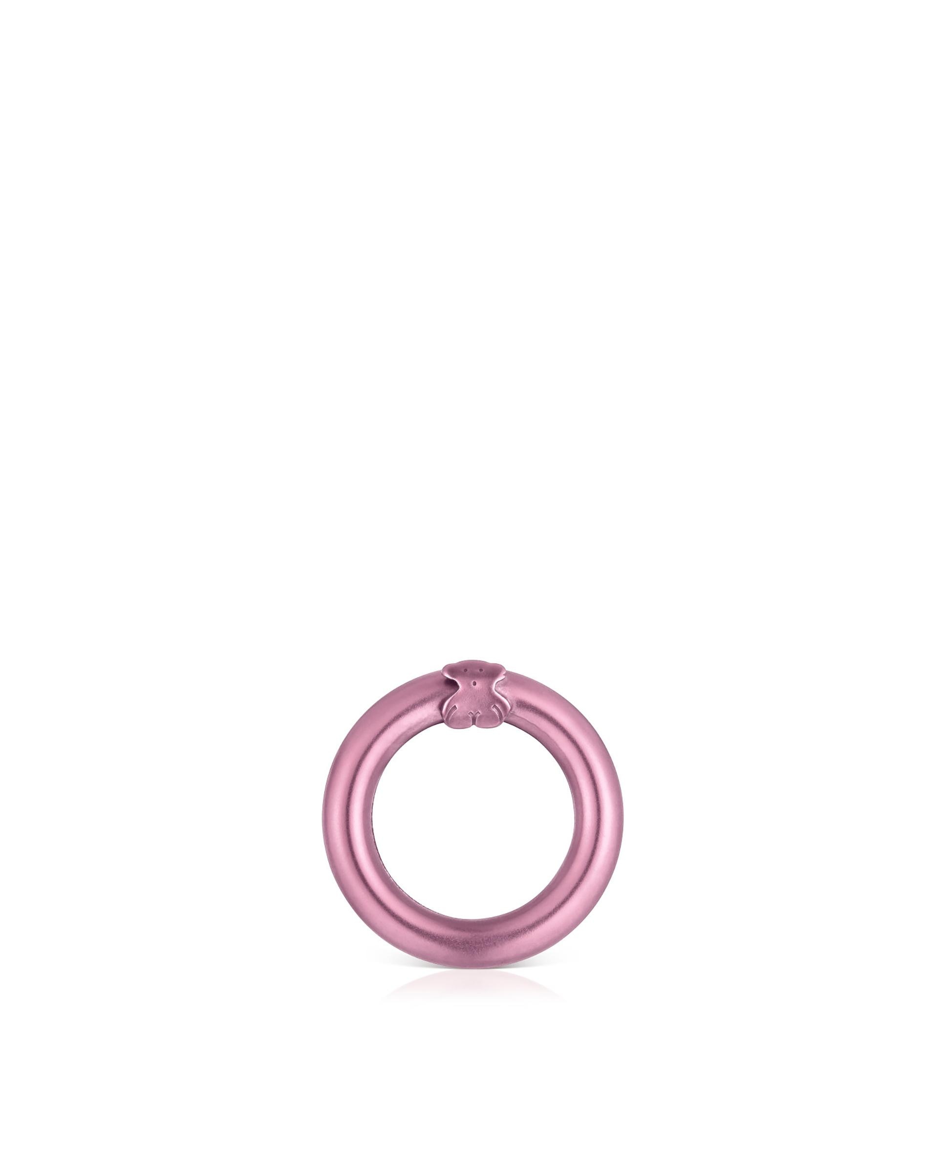 Imagem 0 de Pendente de Argola Hold Pequena de Prata em Rosa