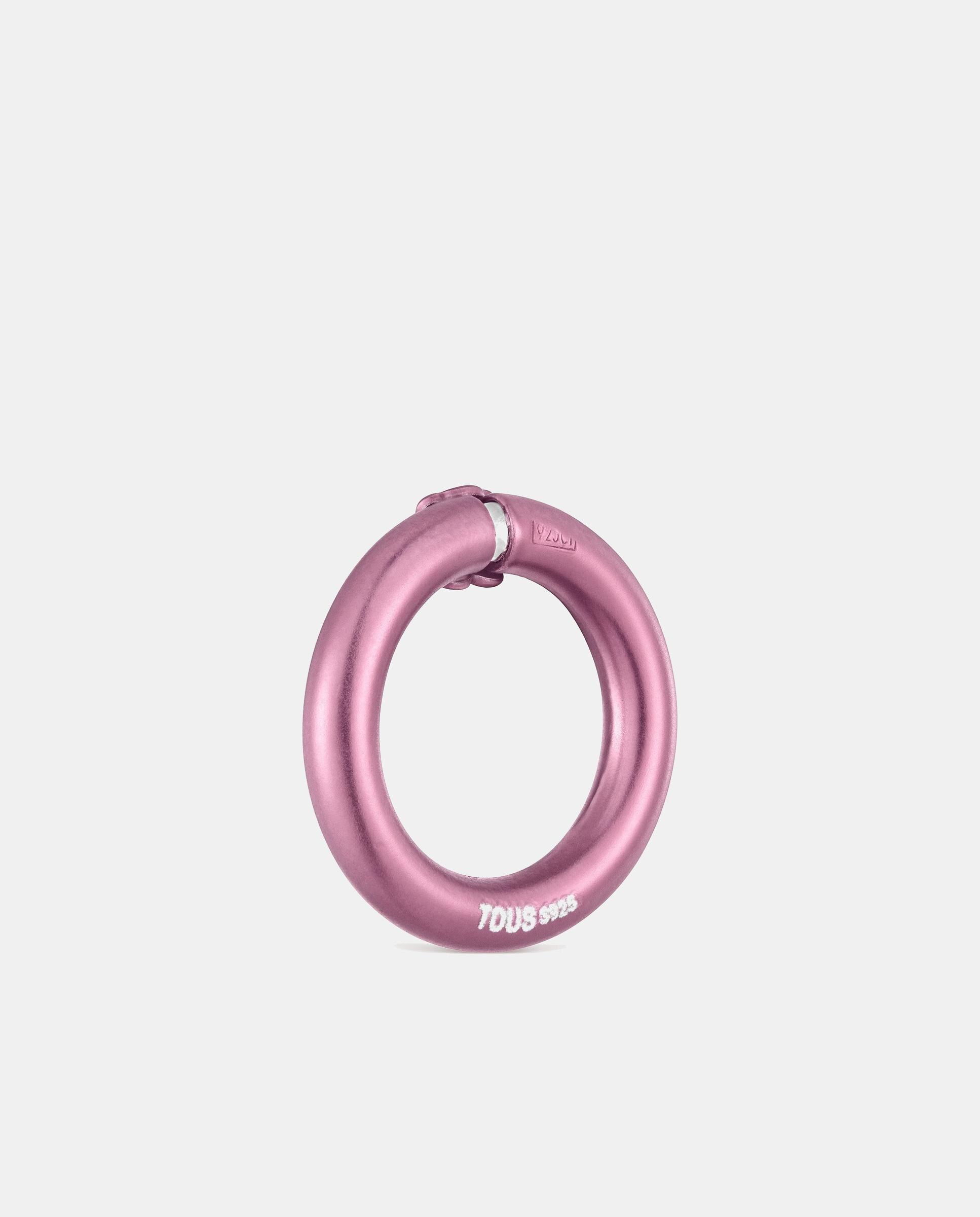 Pendente de Argola Hold Pequena de Prata Rosa-3