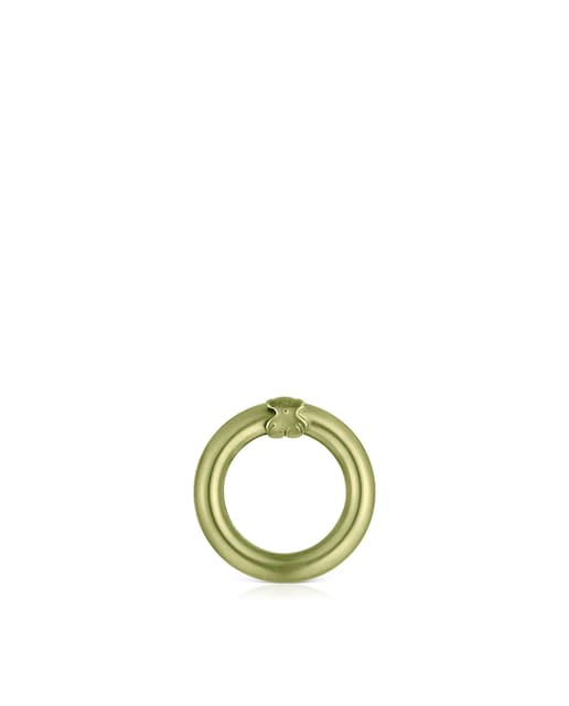Imagem 0 de Argola Hold Pequena de Prata em Verde
