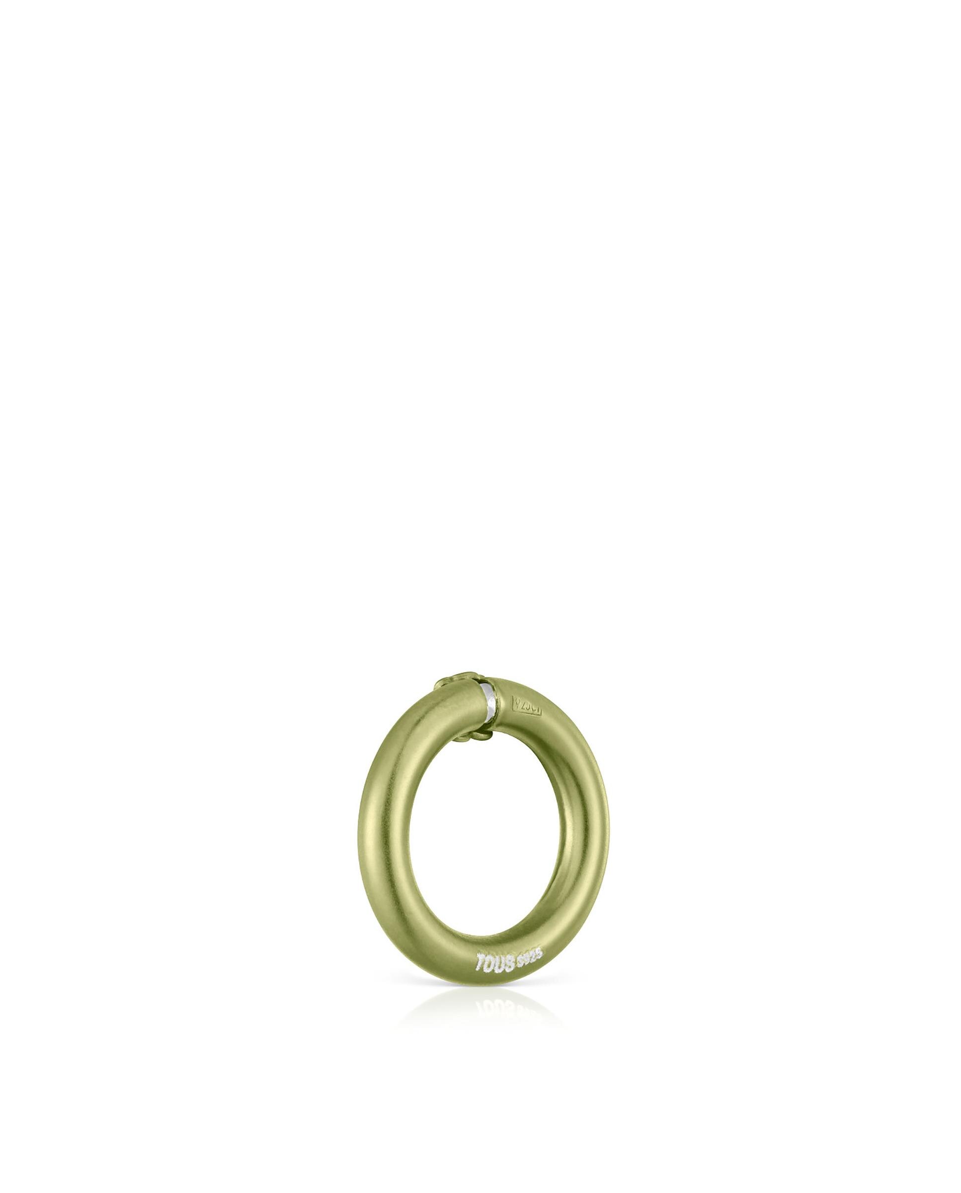 Pendente de Argola Hold Pequena de Prata em Verde Verde-claro-2