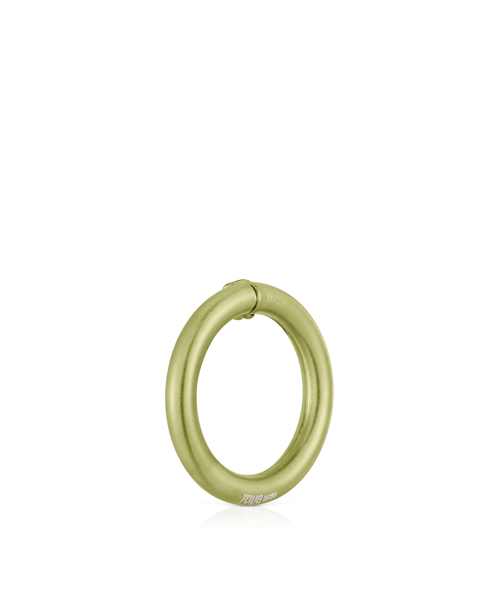 Pendente de Argola Hold Média de Prata em Verde Verde-claro-2