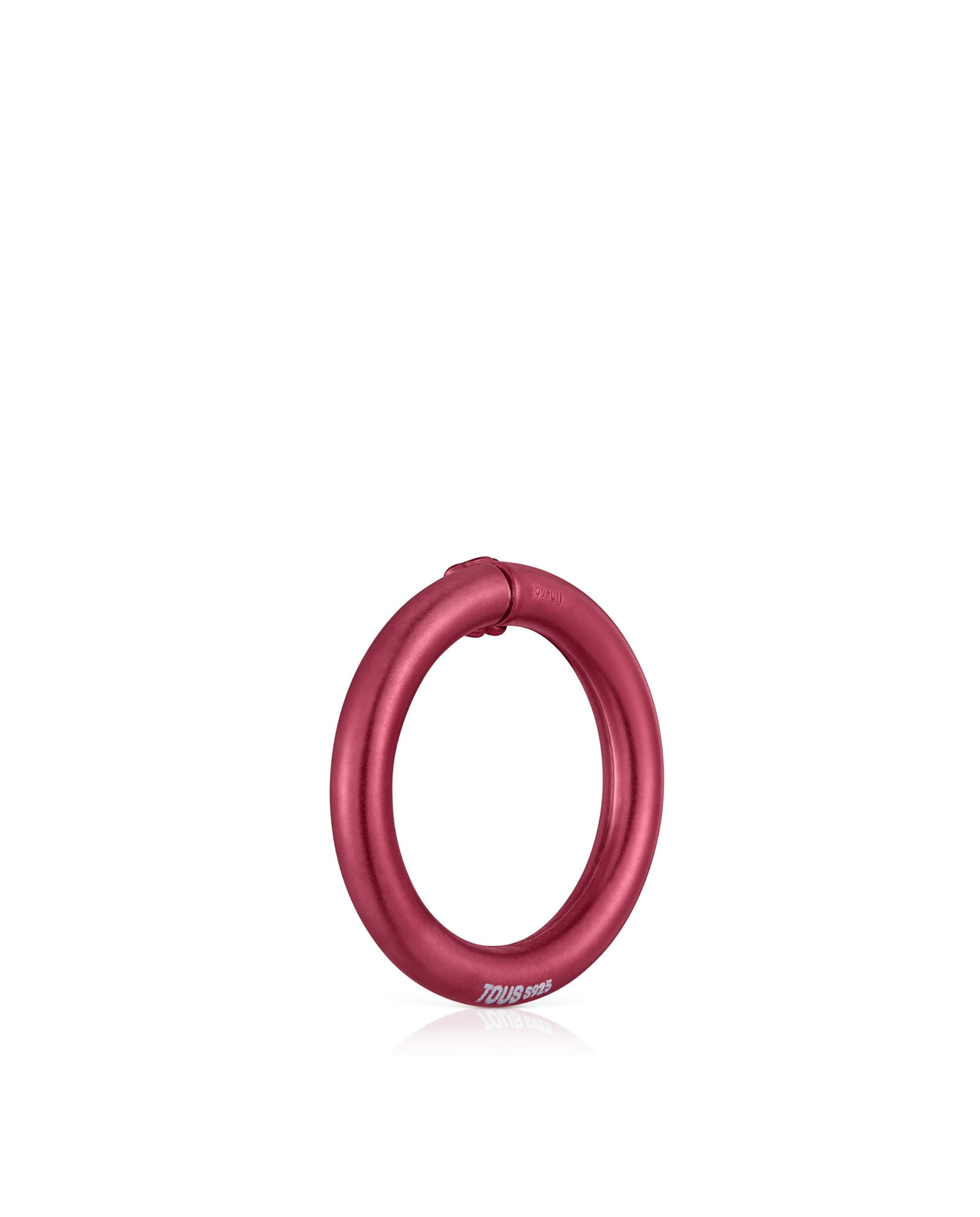 Pendente de Argola Hold Média de Prata em Vermelho Vermelho-2