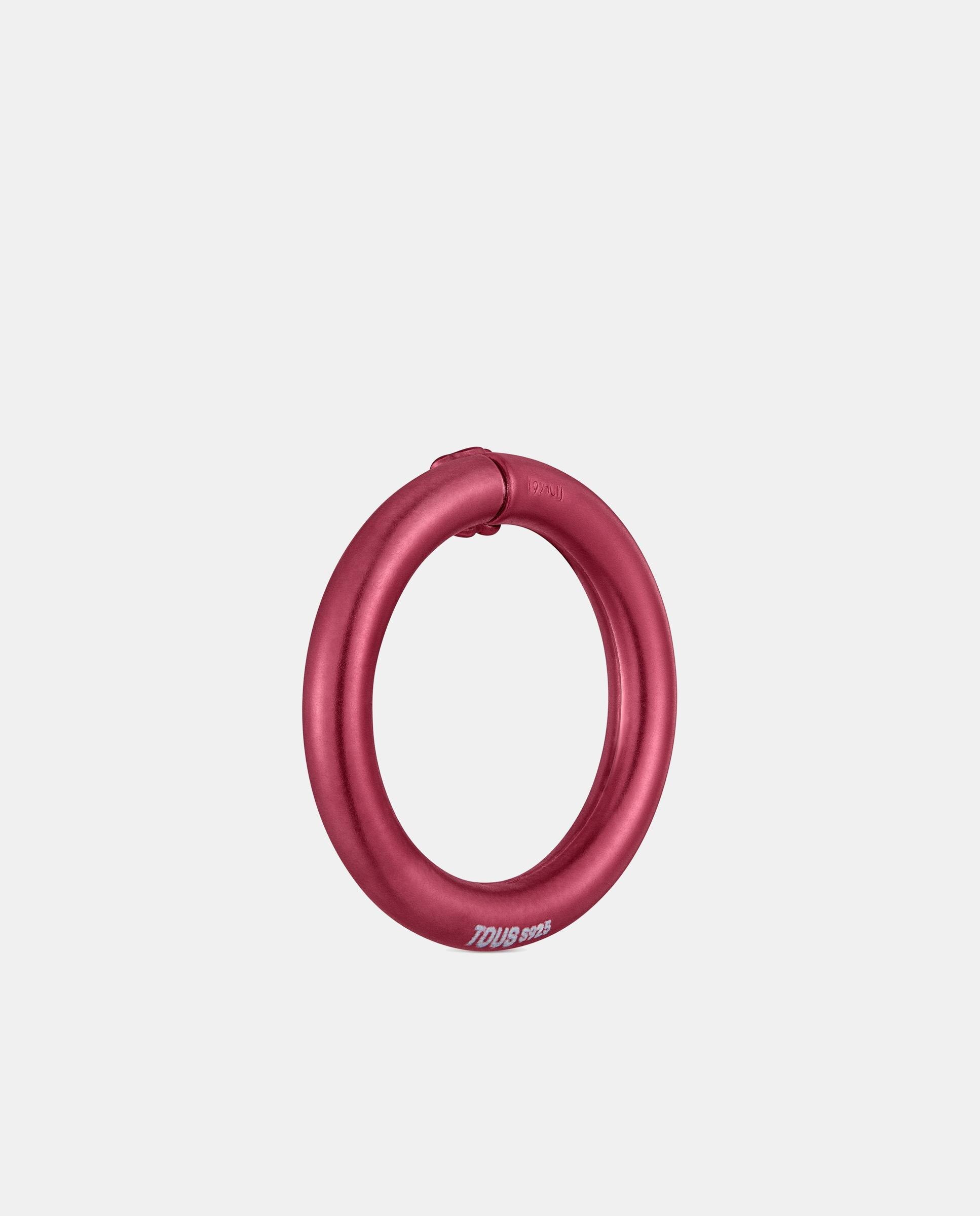 Pendente de Argola Hold Média de Prata Vermelho-3