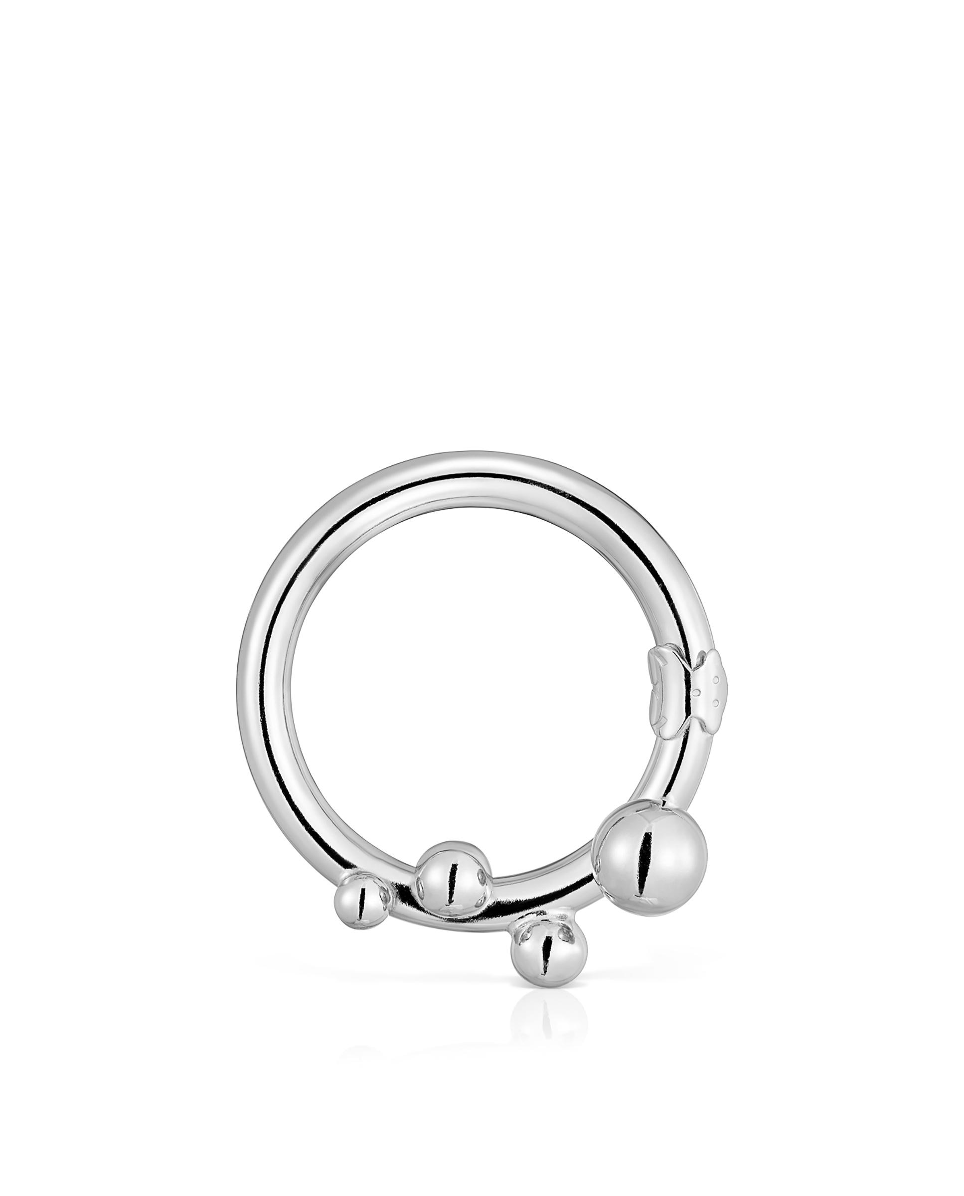 Imagem 0 de Pendentes de Argola Hold Grande de Prata com Detalhes