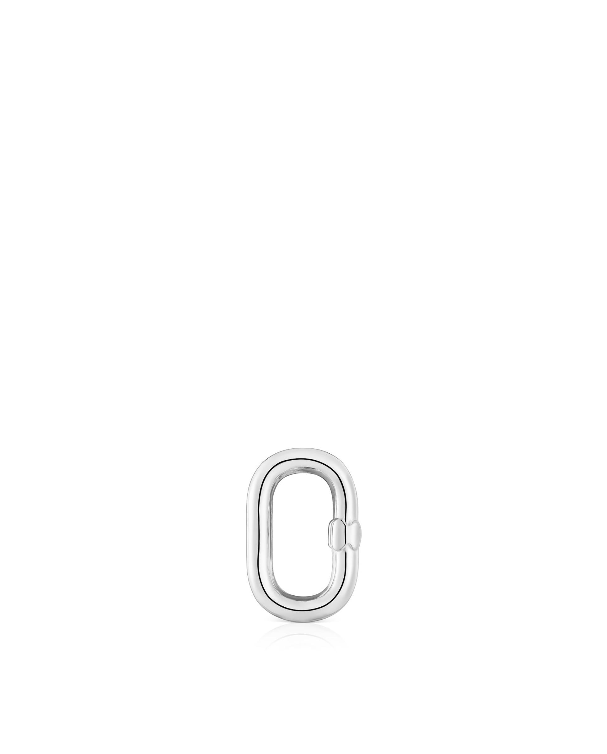 Imagem 0 de Pendente de Argola Hold Oval Pequena de Prata