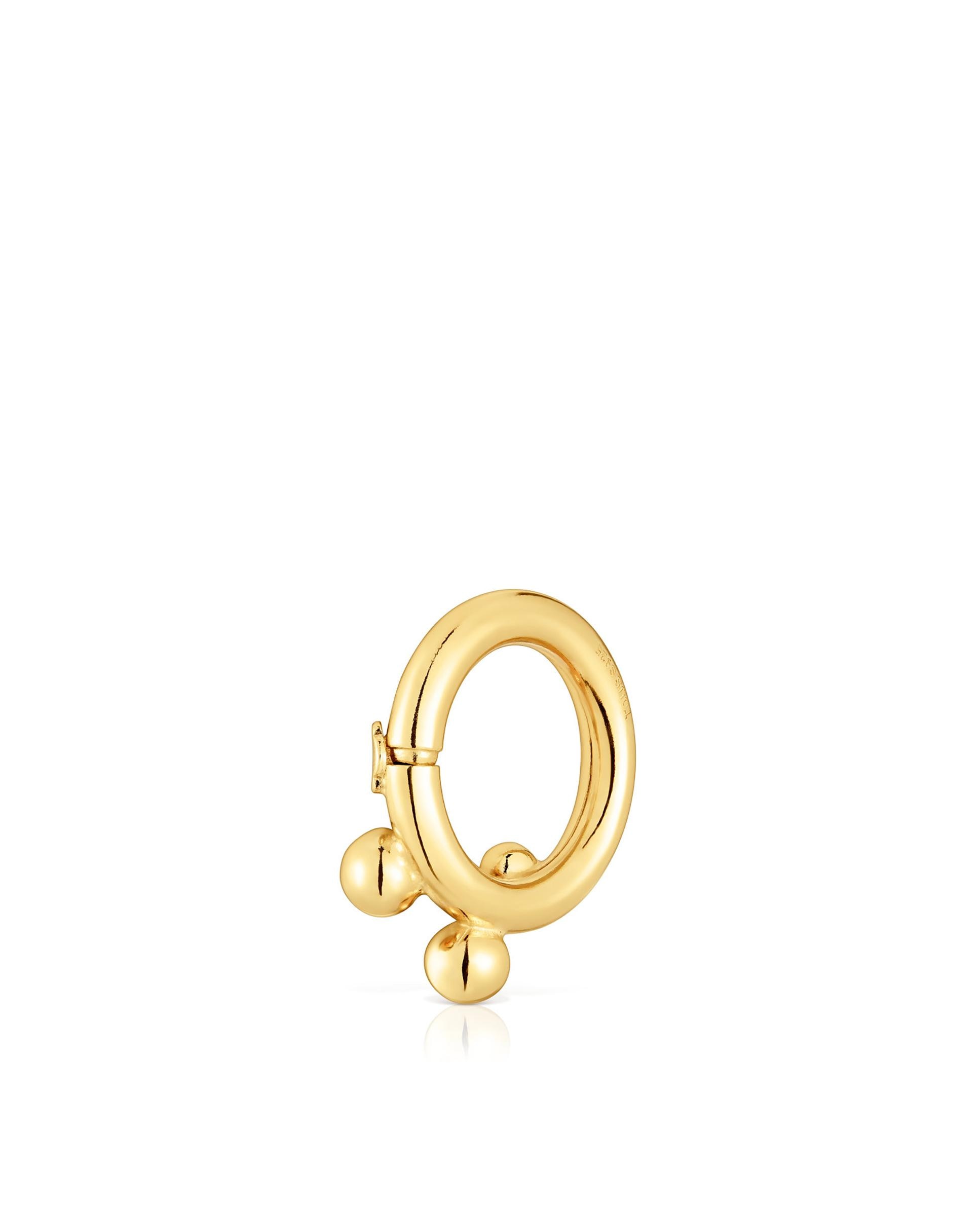 Pendente de Argola Hold Pequena Banhada em Ouro 18 Kt Sobre Prata com Detalhes Dourado-2