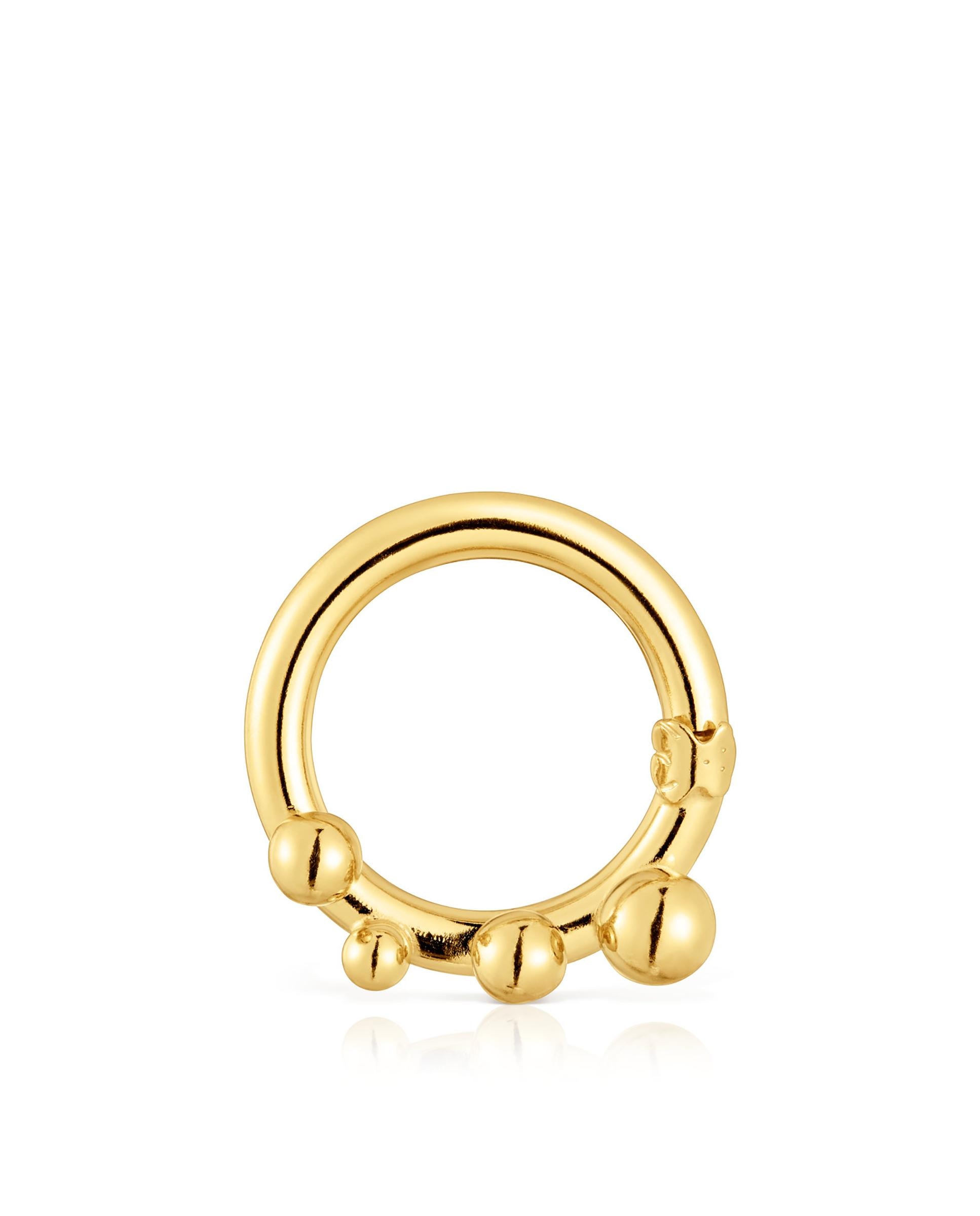 Pendente de Argola Hold Média Banhada em Ouro 18 Kt Sobre Prata com Detalhes Dourado-1
