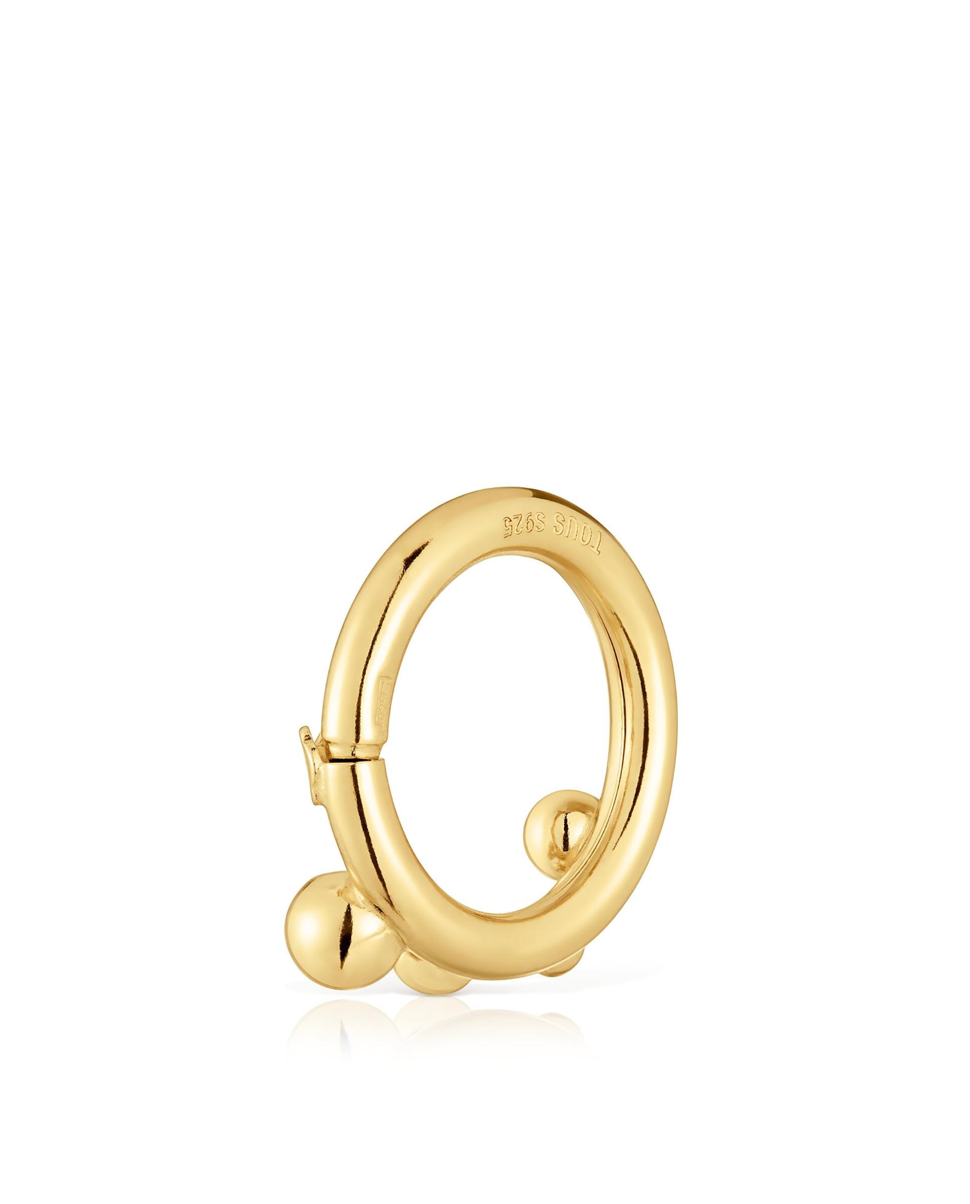 Pendente de Argola Hold Média Banhada em Ouro 18 Kt Sobre Prata com Detalhes Dourado-2