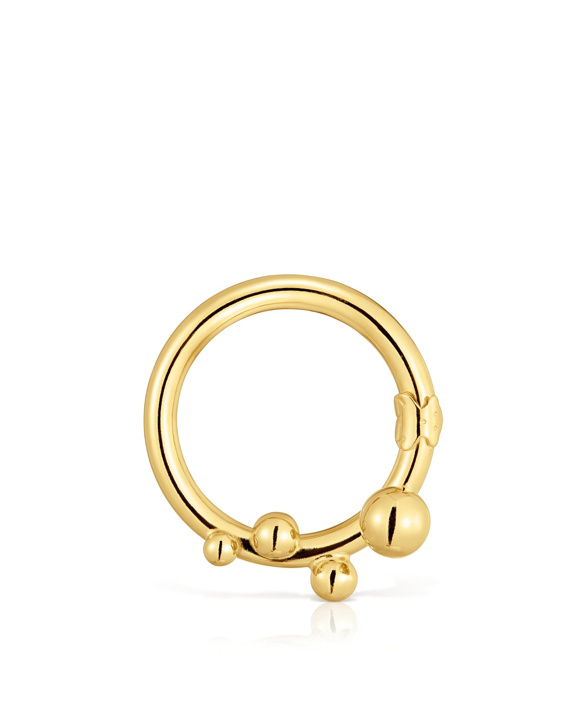 Pendente de Argola Hold Grande Banhada em Ouro 18 Kt Sobre Prata com Detalhes Dourado-1