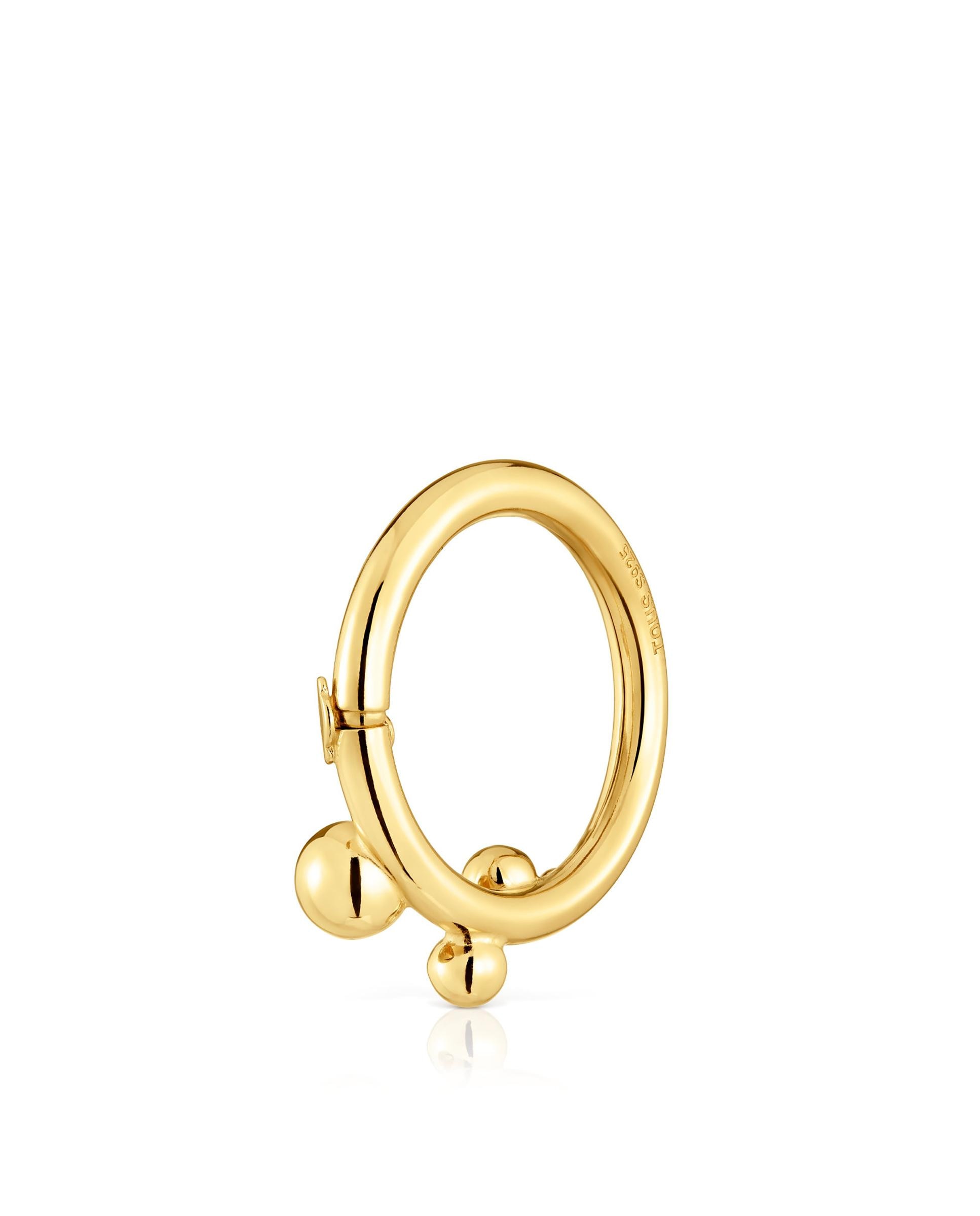 Pendente de Argola Hold Grande Banhada em Ouro 18 Kt Sobre Prata com Detalhes Dourado-2