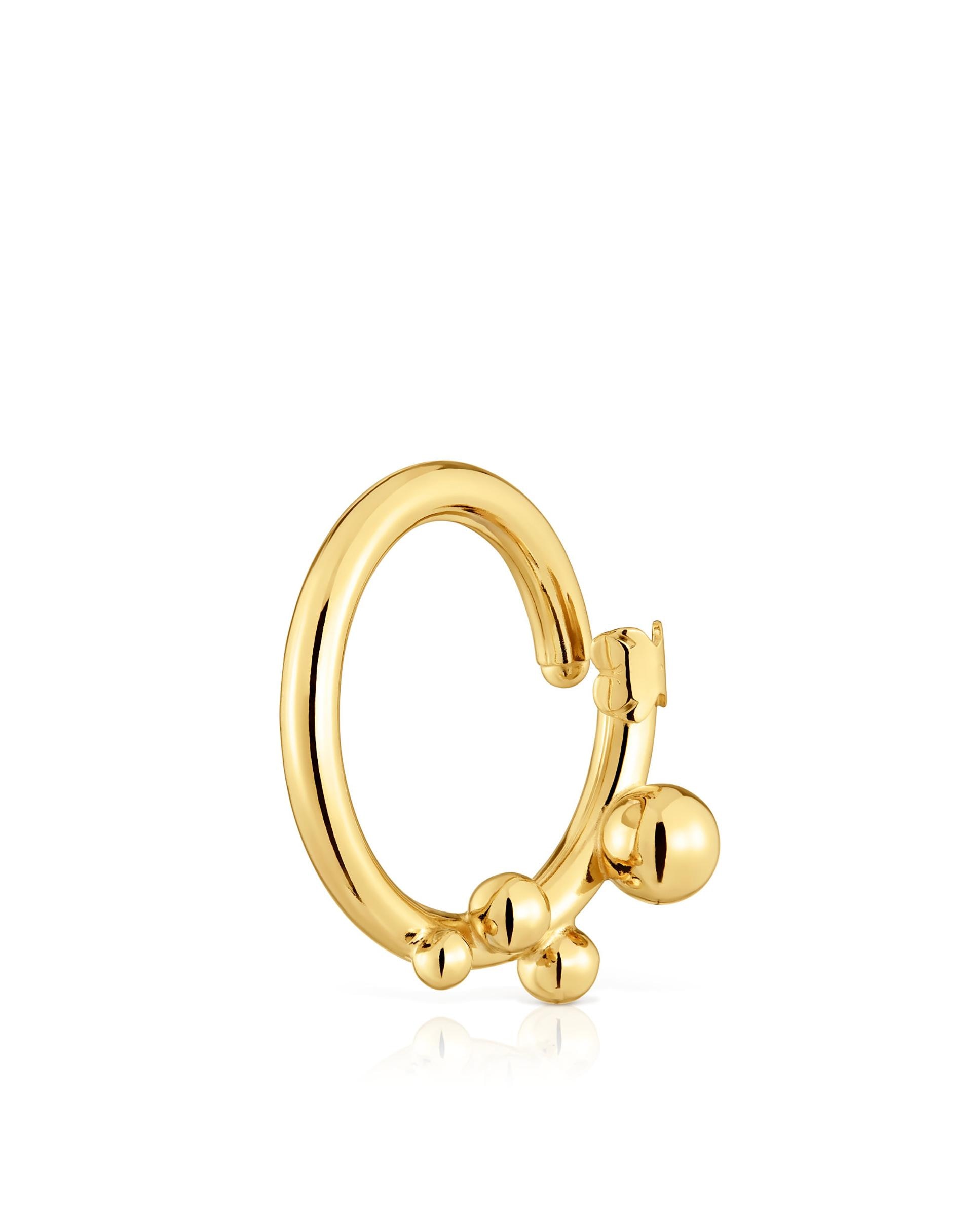 Pendente de Argola Hold Grande Banhada em Ouro 18 Kt Sobre Prata com Detalhes Dourado-3