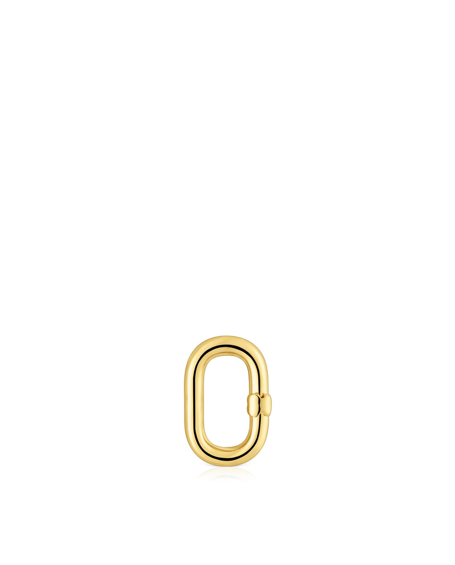 Imagem 0 de Pendentes de Argola Hold Oval Pequena Banhada em Ouro 18 Kt Sobre Prata