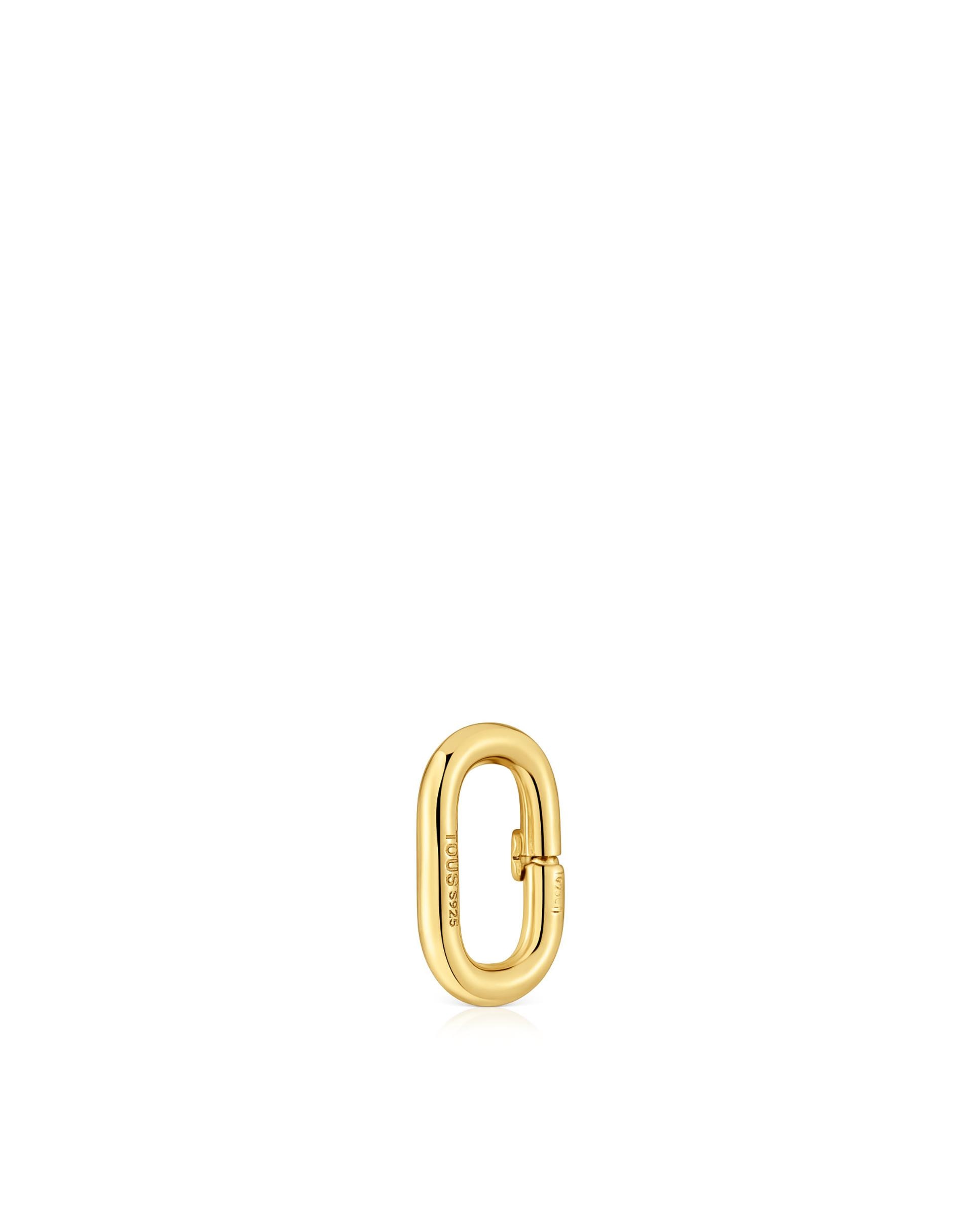 Pendentes de Argola Hold Oval Pequena Banhada em Ouro 18 Kt Sobre Prata Dourado-2