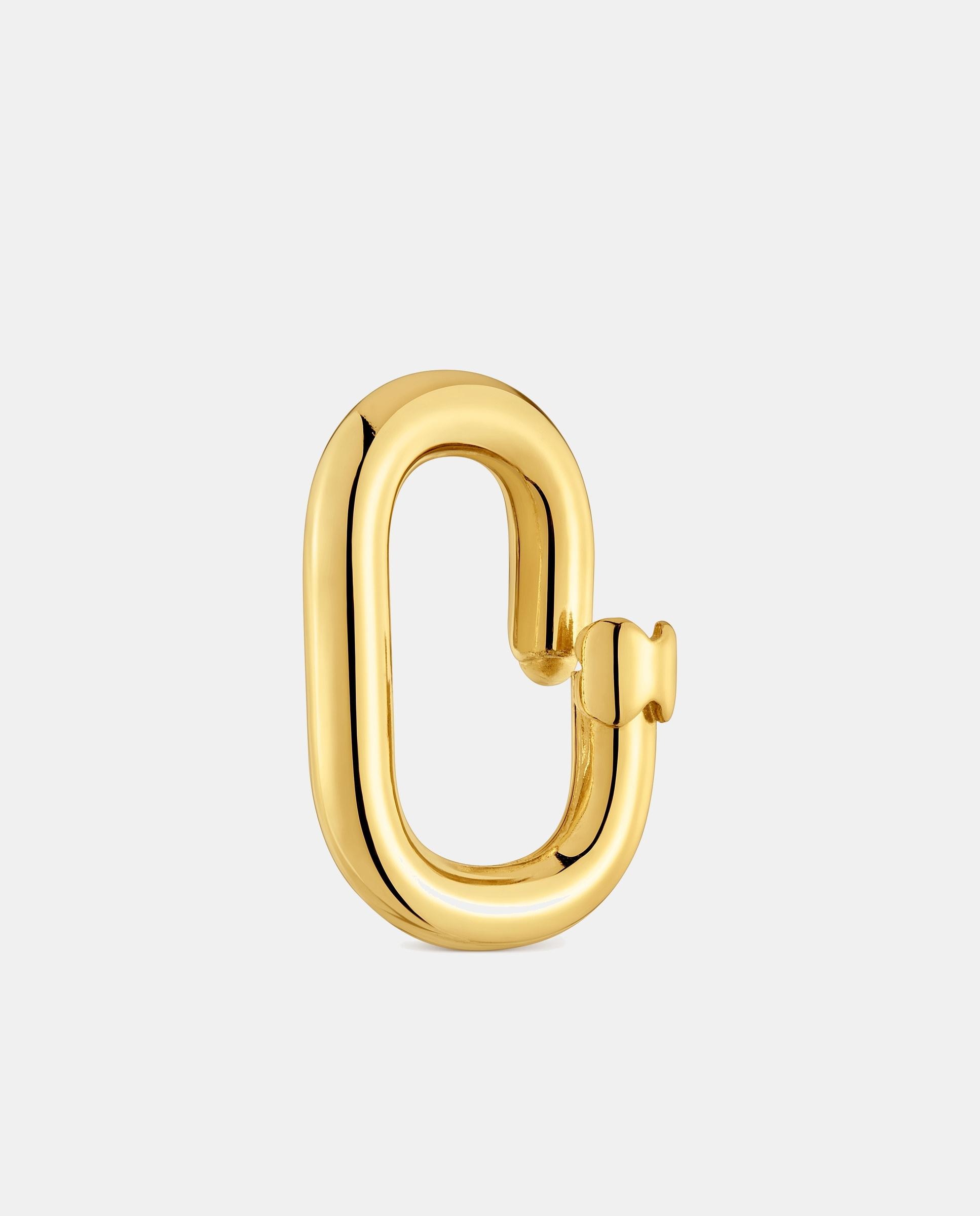 Pendente de Argola Hold Oval Média Banhada a Ouro 18 Kt Sobre Prata Dourado-2