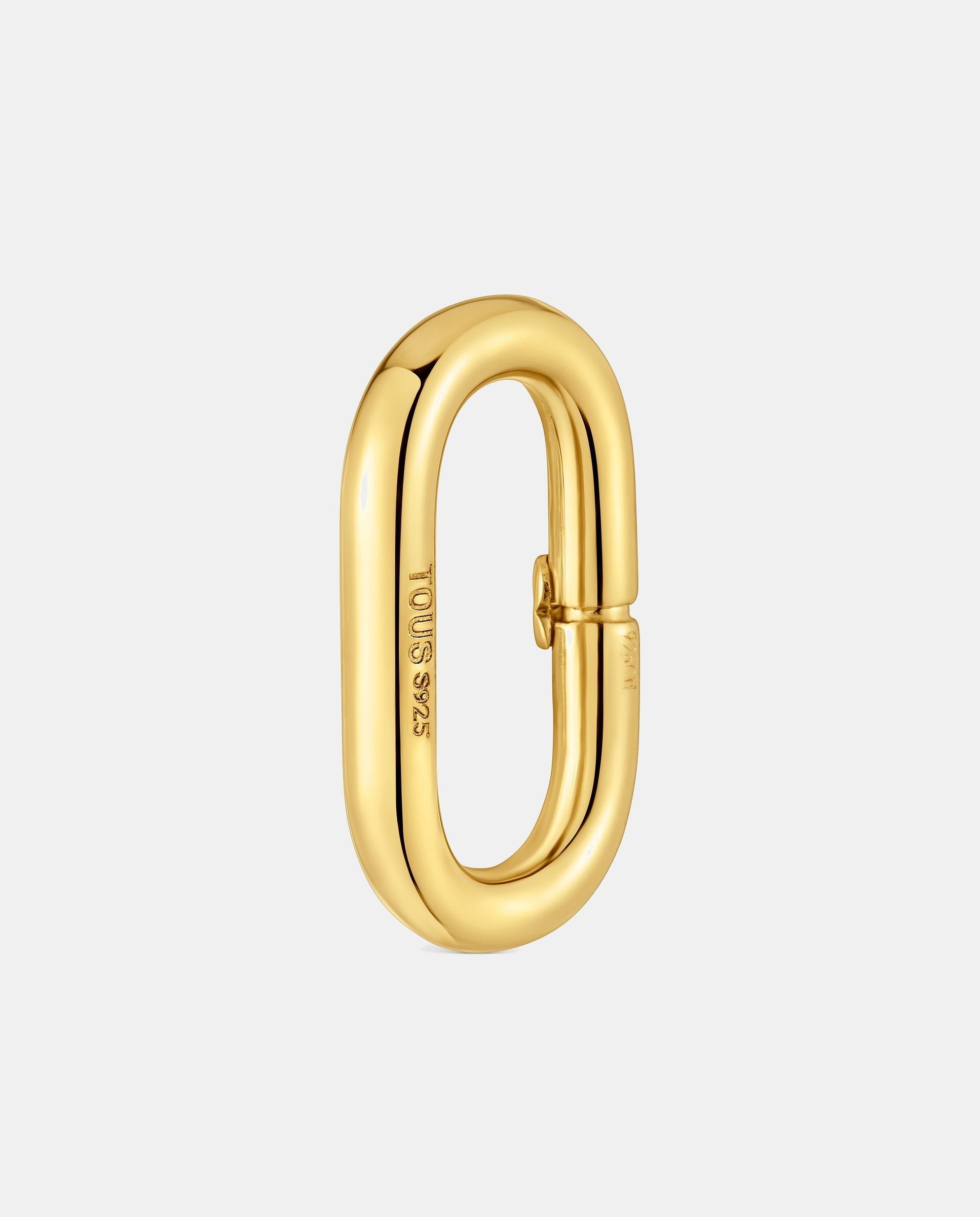 Pendente de Argola Hold Oval Média Banhada a Ouro 18 Kt Sobre Prata Dourado-3