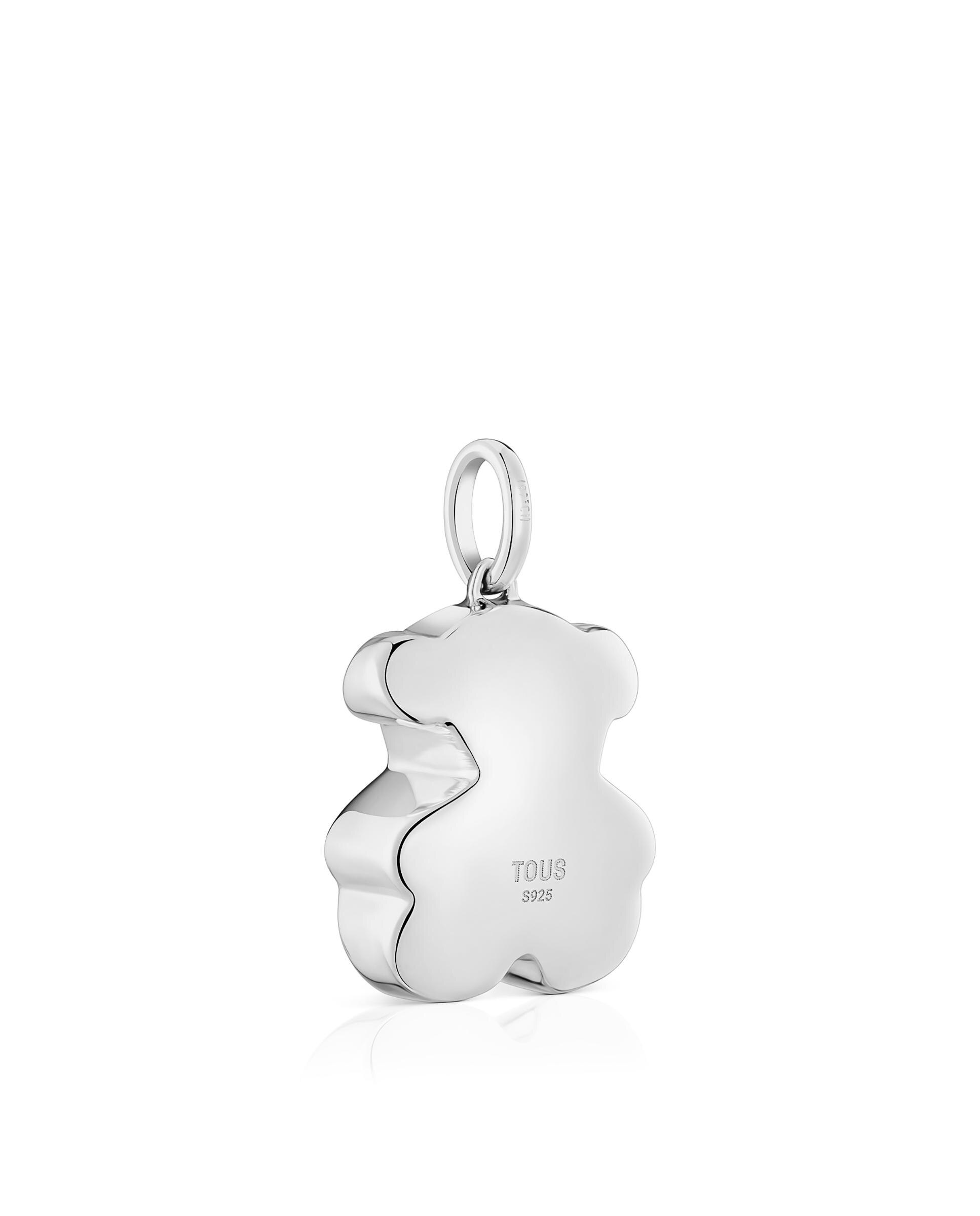 Pendentes Bold Motif de Urso Médio em Prateado Prateado-2