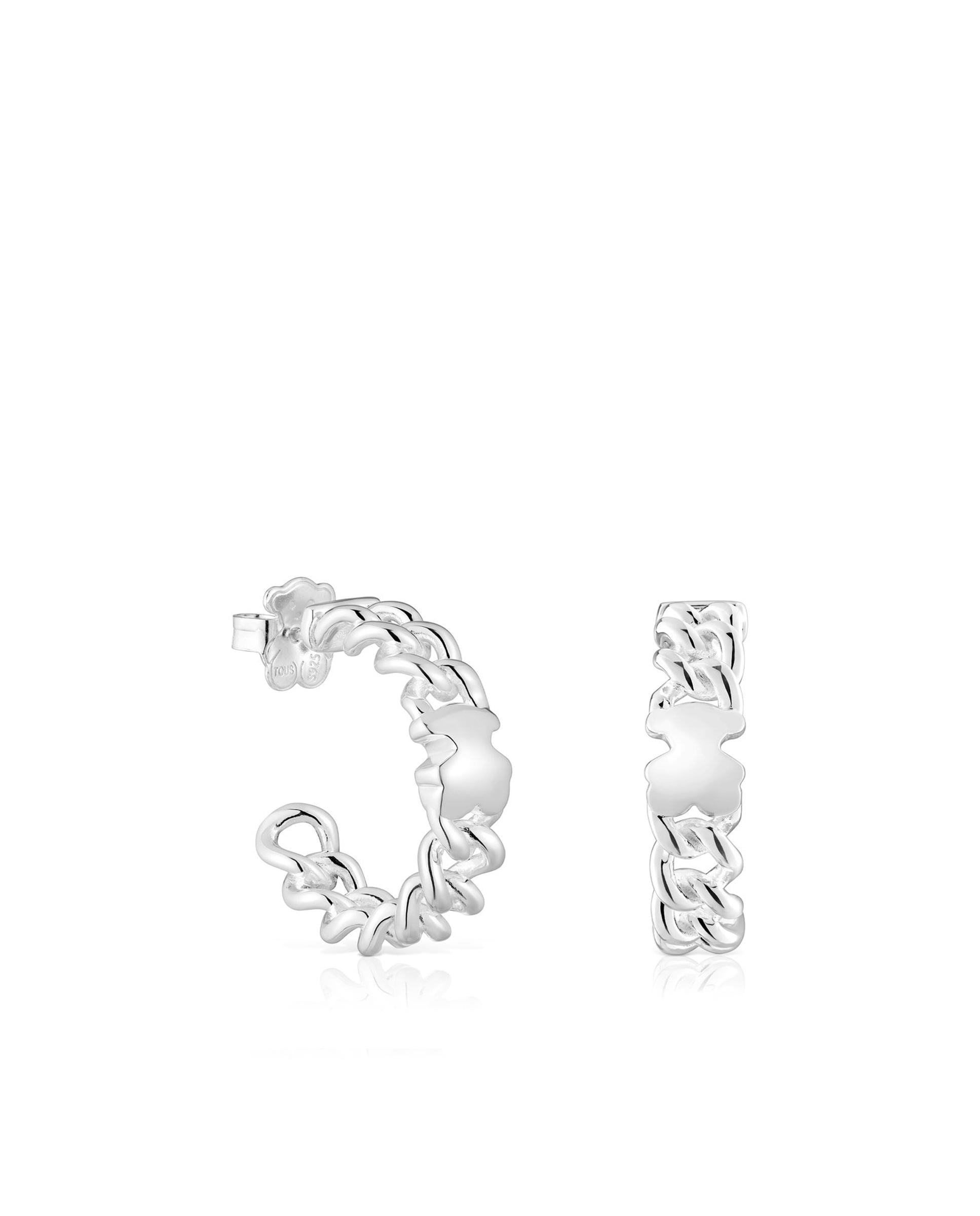 Imagem 0 de Piercing Bold Motif de Argola Curta em Prata com Urso