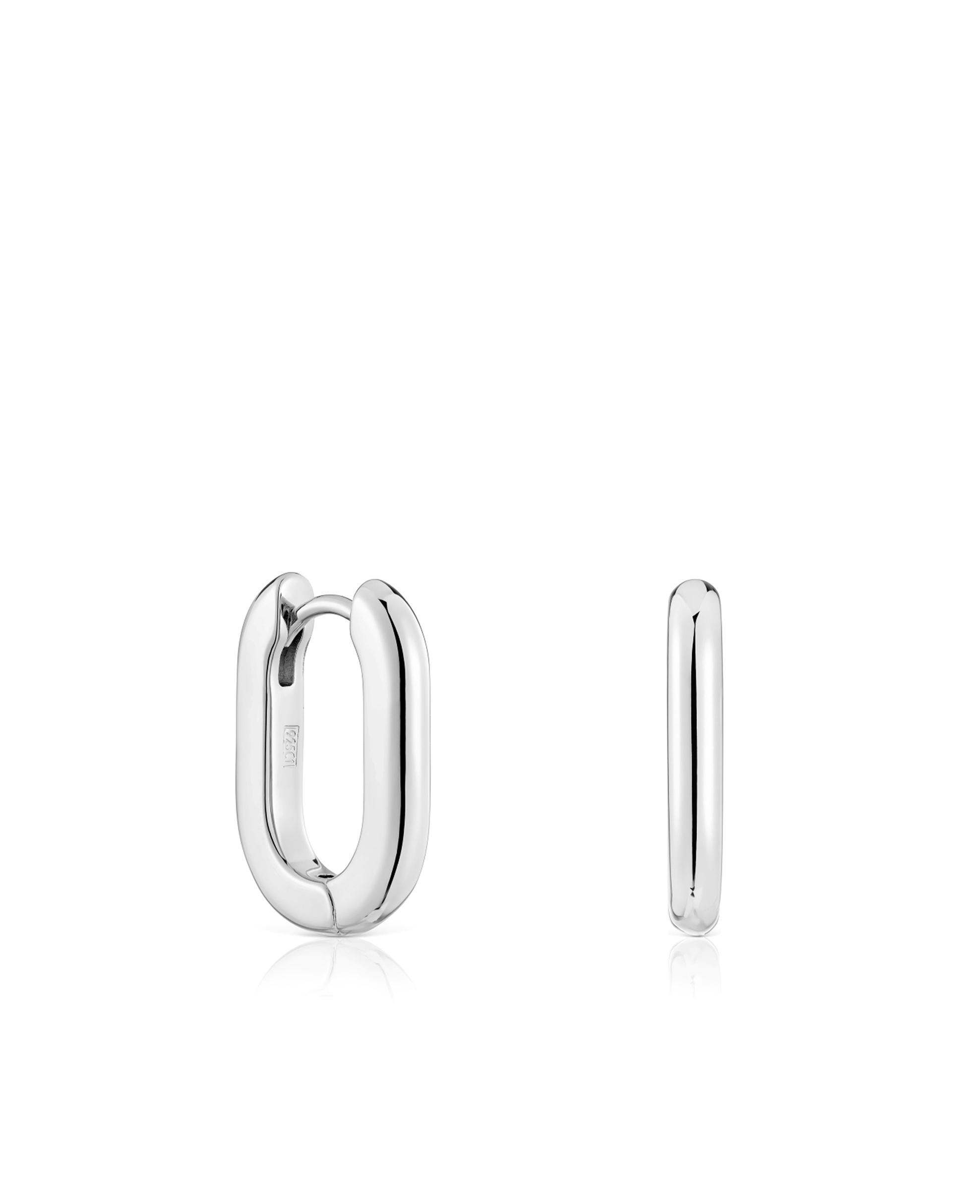 Brincos de Aro Básico Curto em Prata Prateado-1