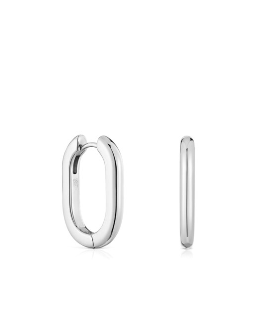 Imagem 0 de Brincos Básicos de Aro Compridos em Prateado