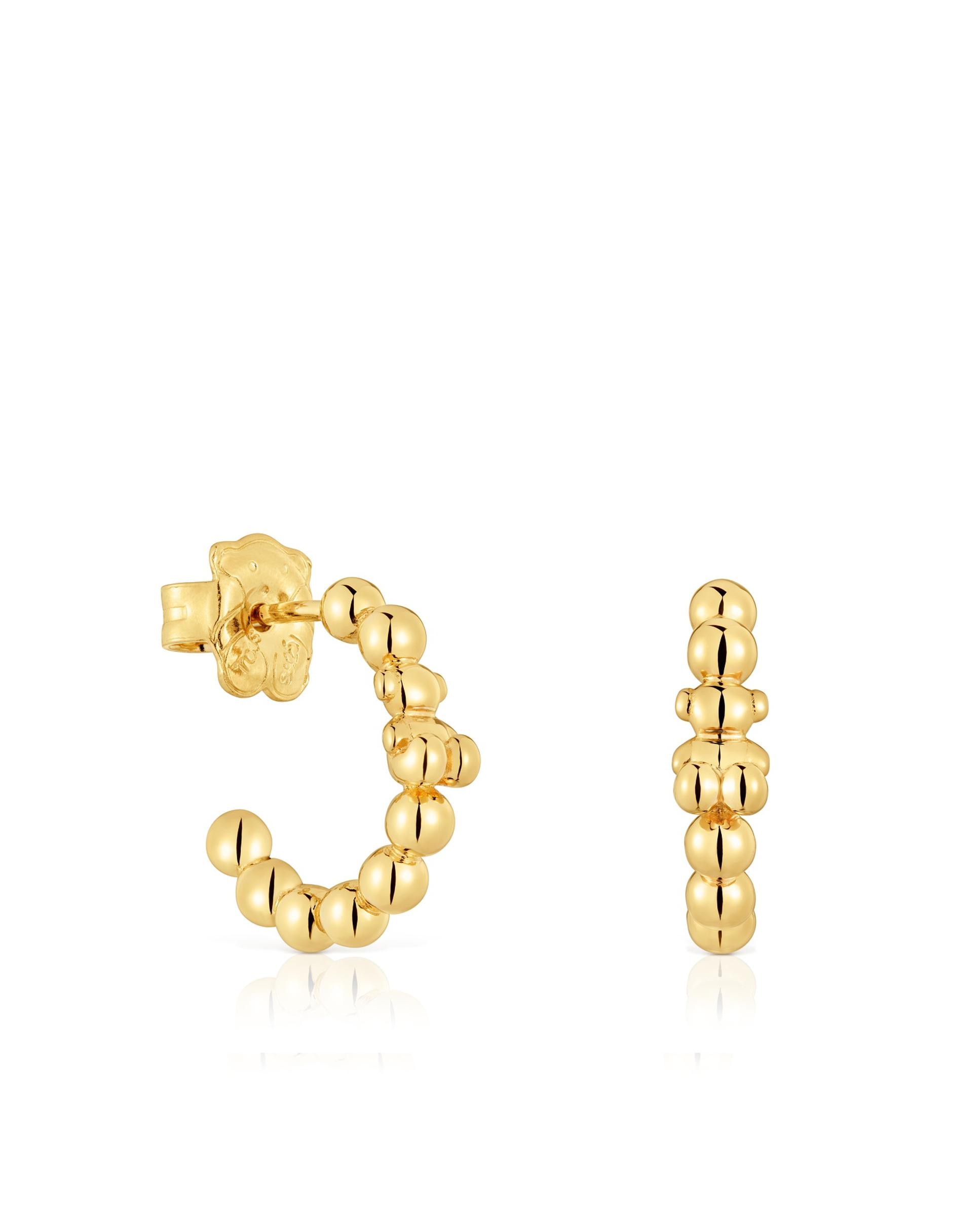 Imagem 0 de Brincos Gloss de Argola Banhados em Ouro de 18 Kt Sobre Prata com Urso