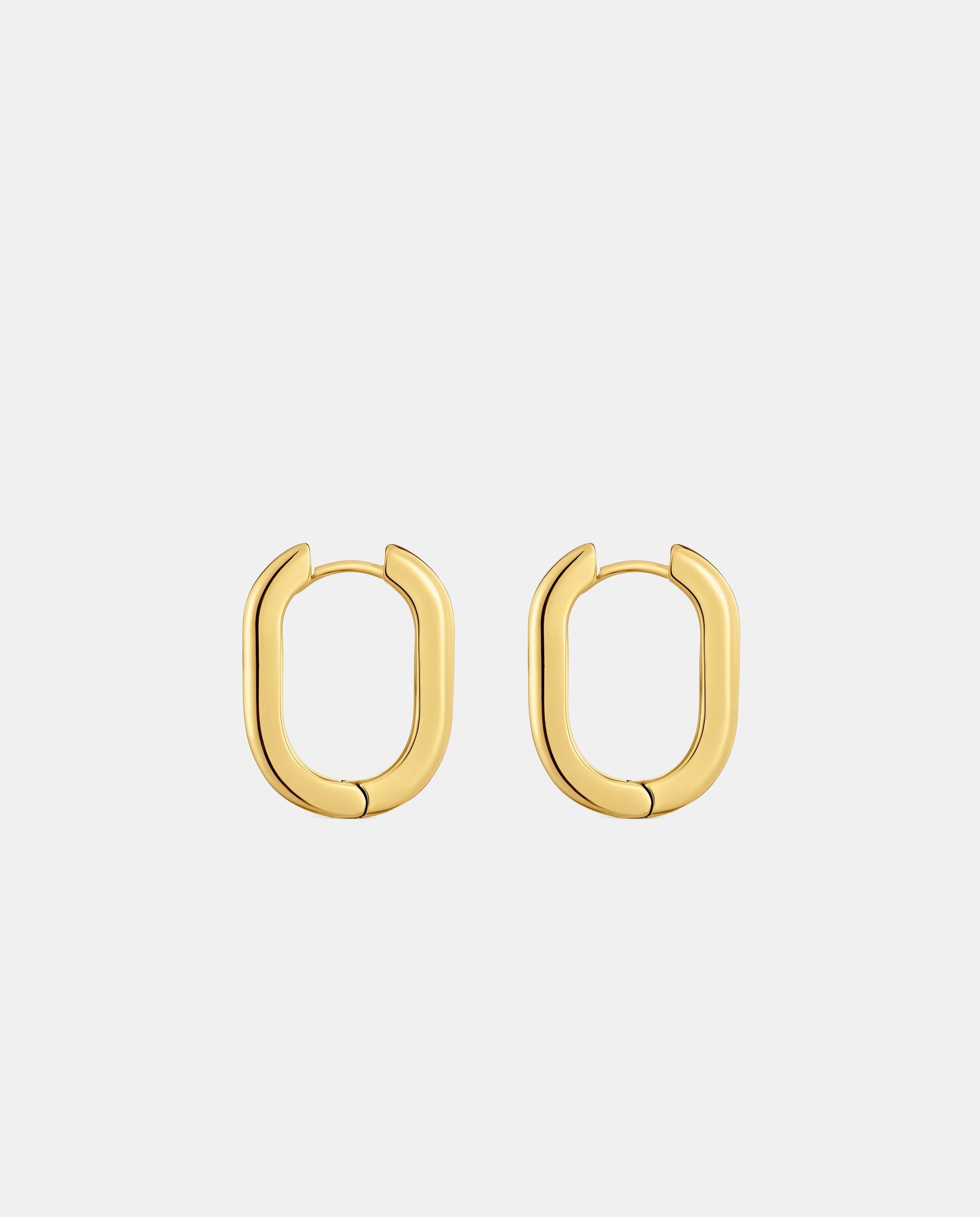 Brincos de Argola Compridos Banhados a Ouro 18 Kt Sobre Prata Dourado-2