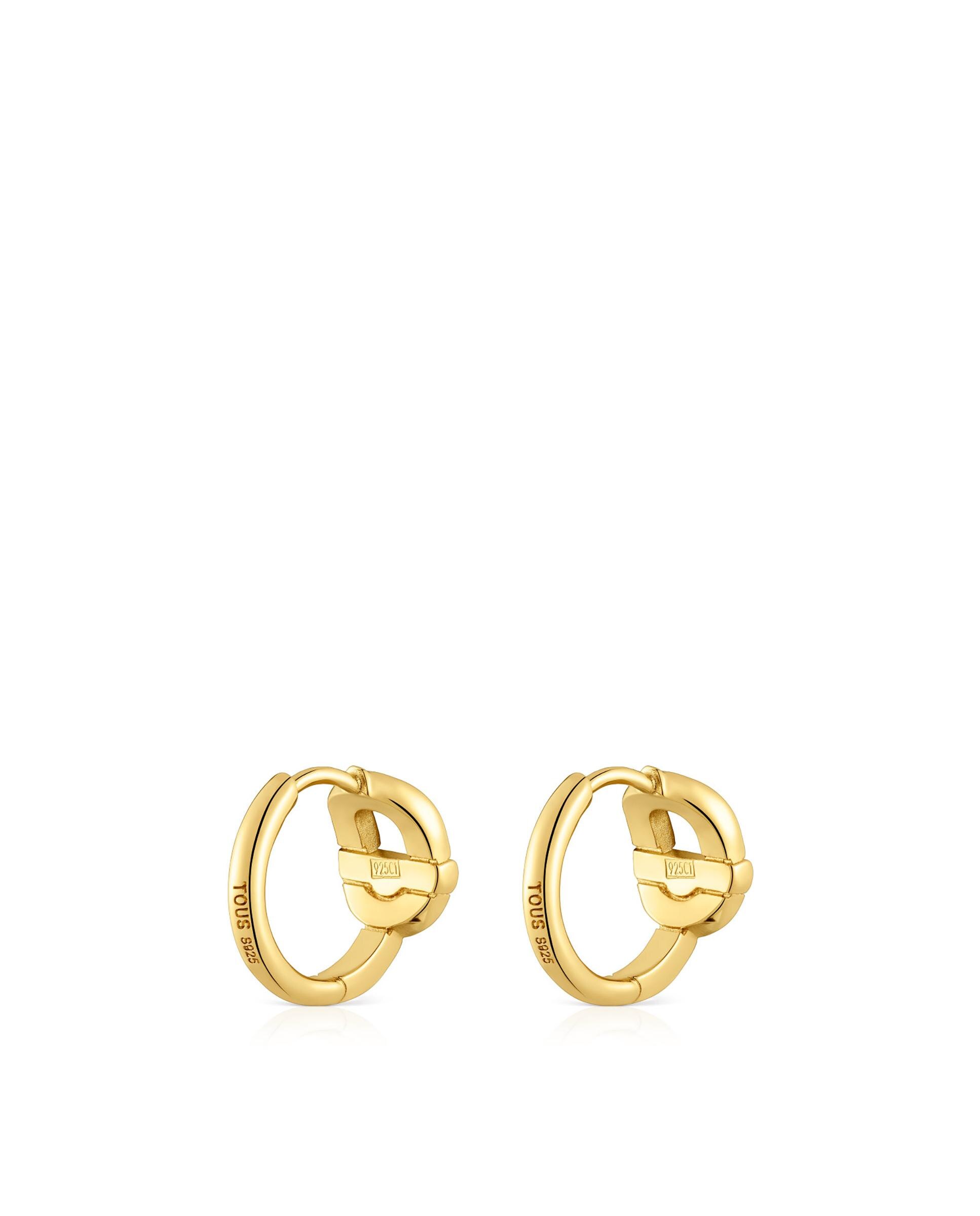 Brincos de Aro Manifesto Banhado a Ouro 18 Kt Sobre Prata Dourado-2