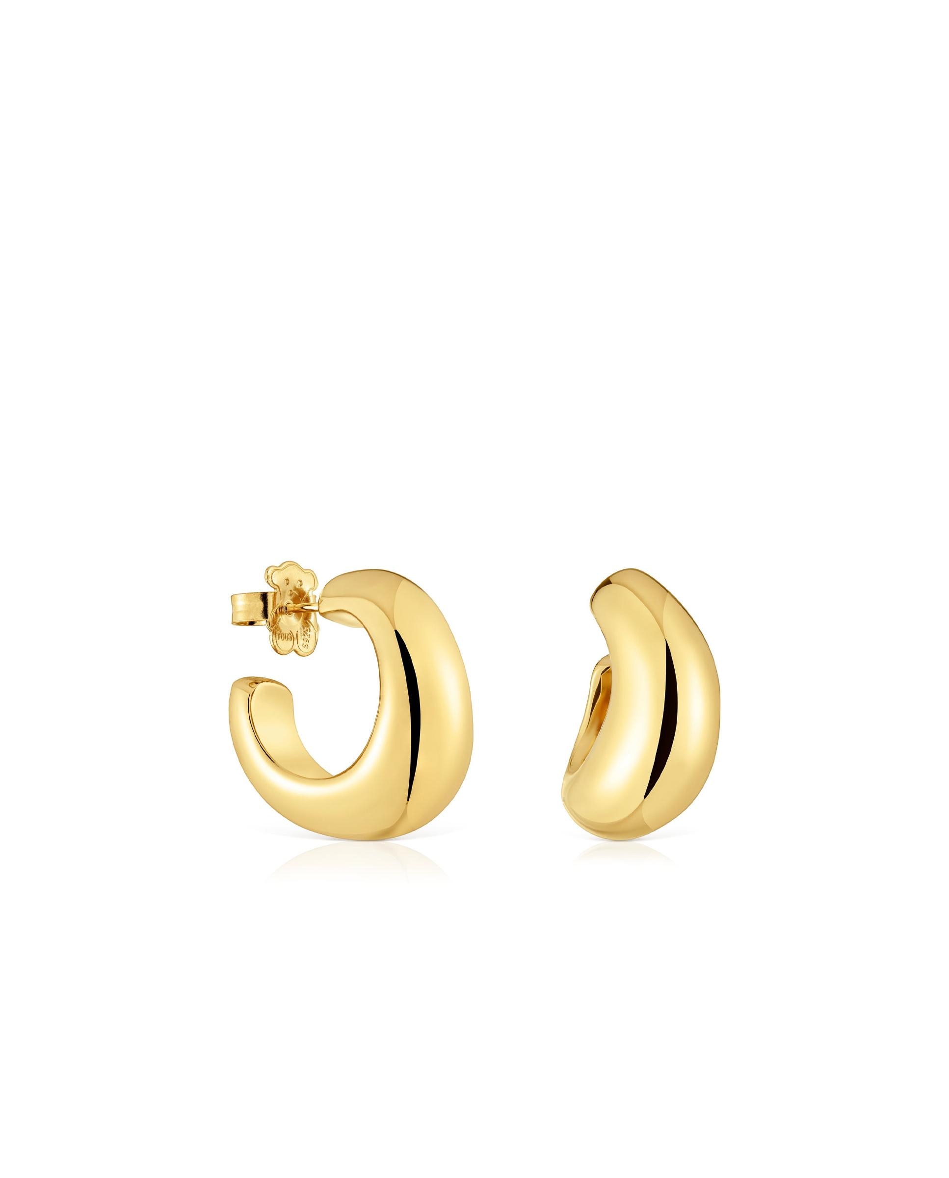 Brincos de Argola Basics Galia Banhado a Ouro de 18 Kt Sobre Prata Dourado-1