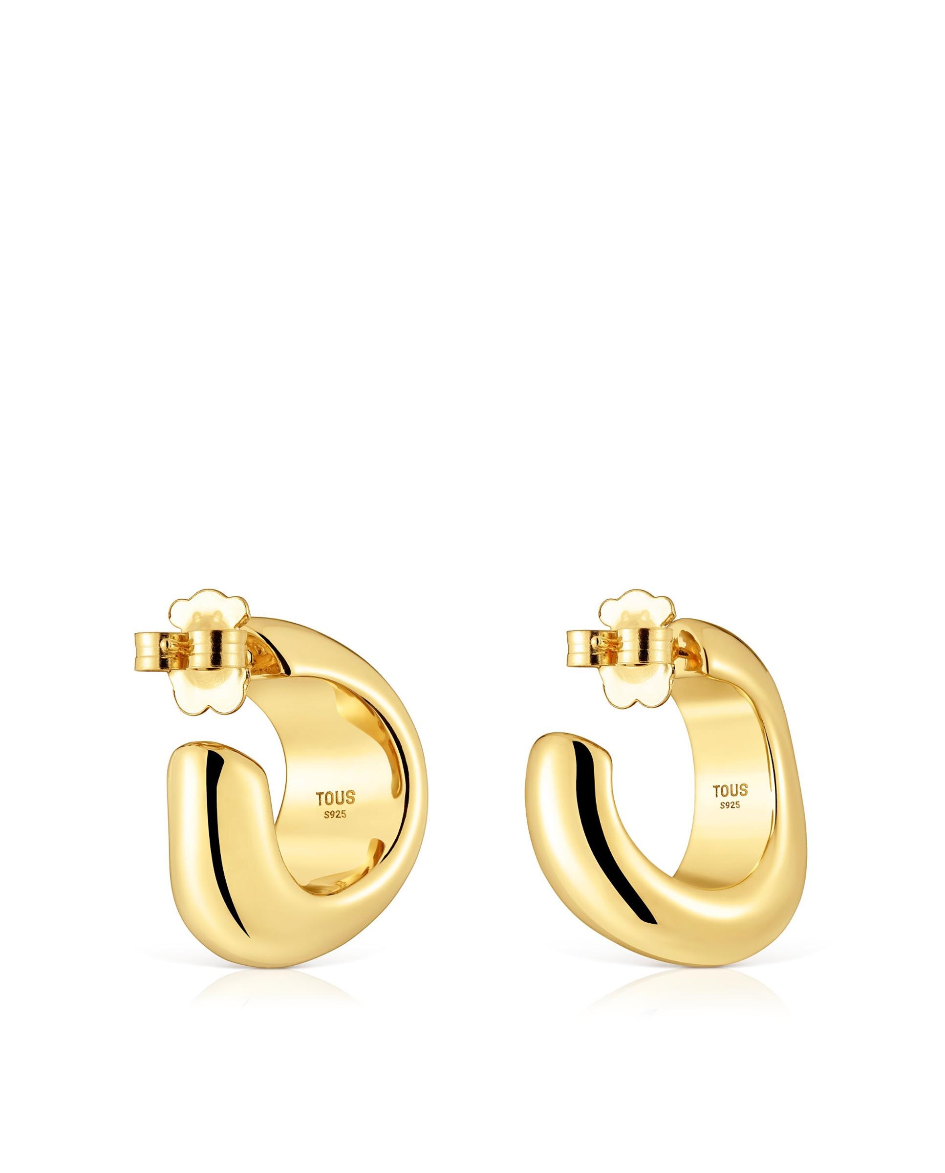 Brincos de Argola Basics Galia Banhado a Ouro de 18 Kt Sobre Prata Dourado-2