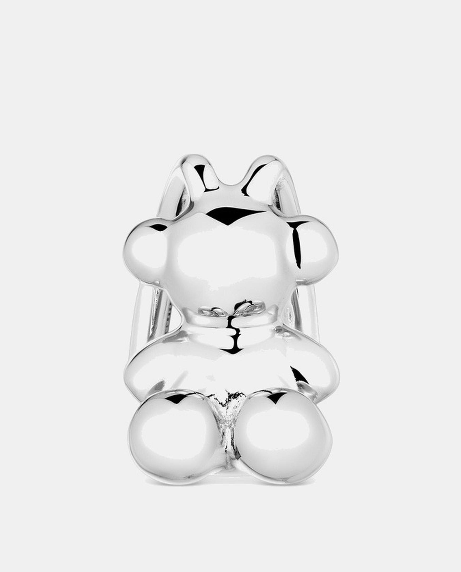 Brinco Individual Solto Bold Bear de Urso em Prata Prateado-1