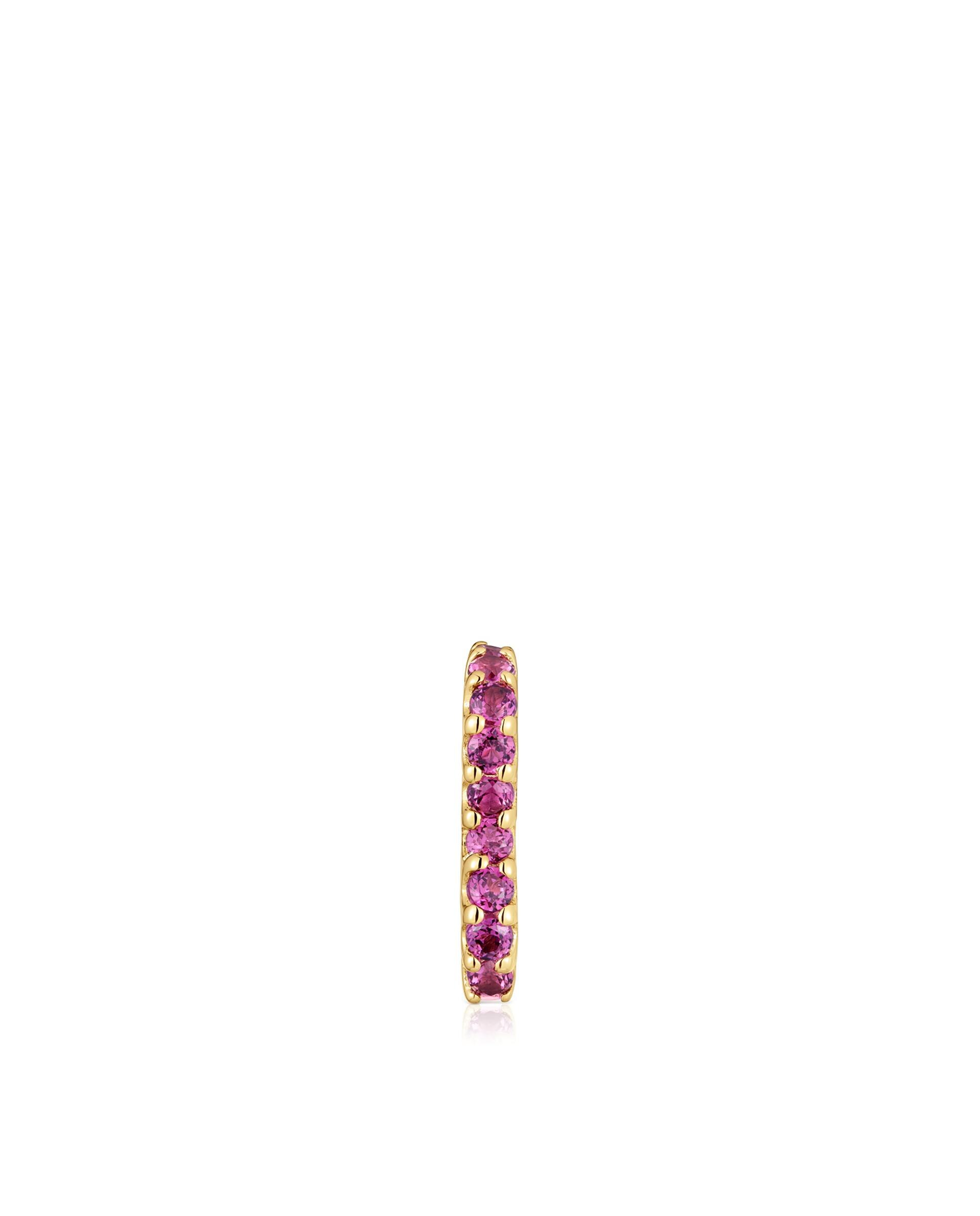 Earcuff My Other Half banhado a ouro de 18 K sobre prata e rodolitas Rosa-2