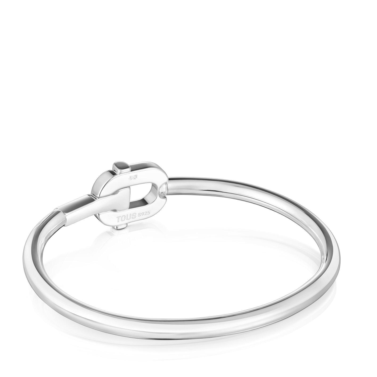 Pulseira Rígida Esclava de Prata 4 Mm Tous Manifesto Prateado-3