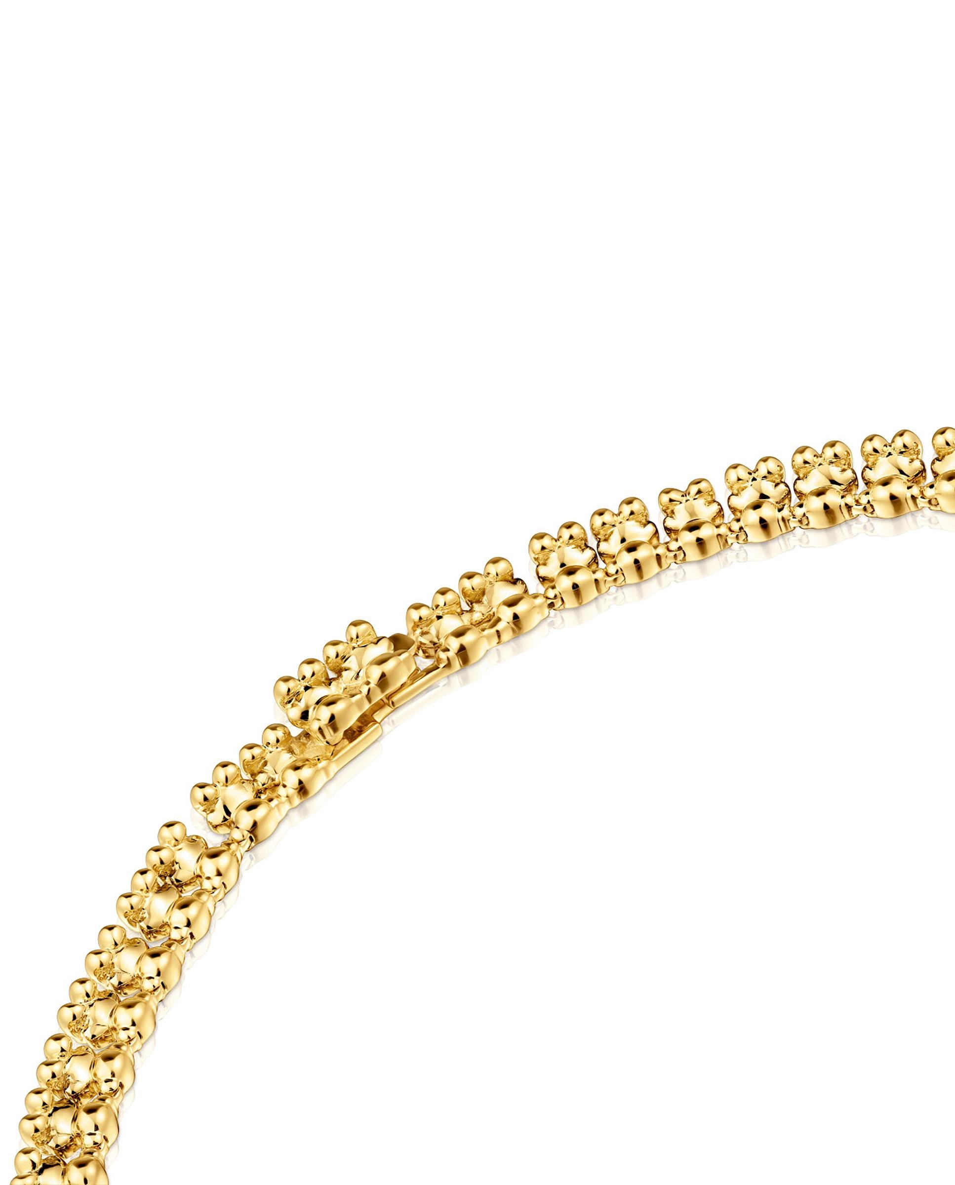 Colar Bold Bear Curto Banhado em Ouro 18 Kt Sobre Prata Dourado-2