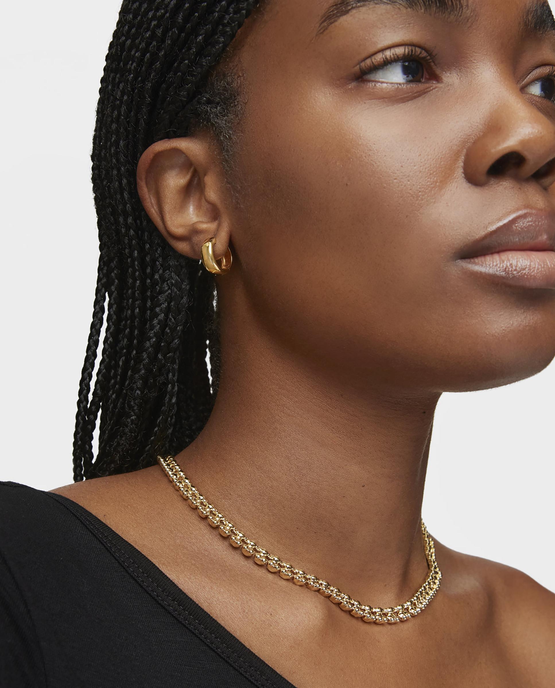 Colar Bold Bear Curto Banhado em Ouro 18 Kt Sobre Prata Dourado-3