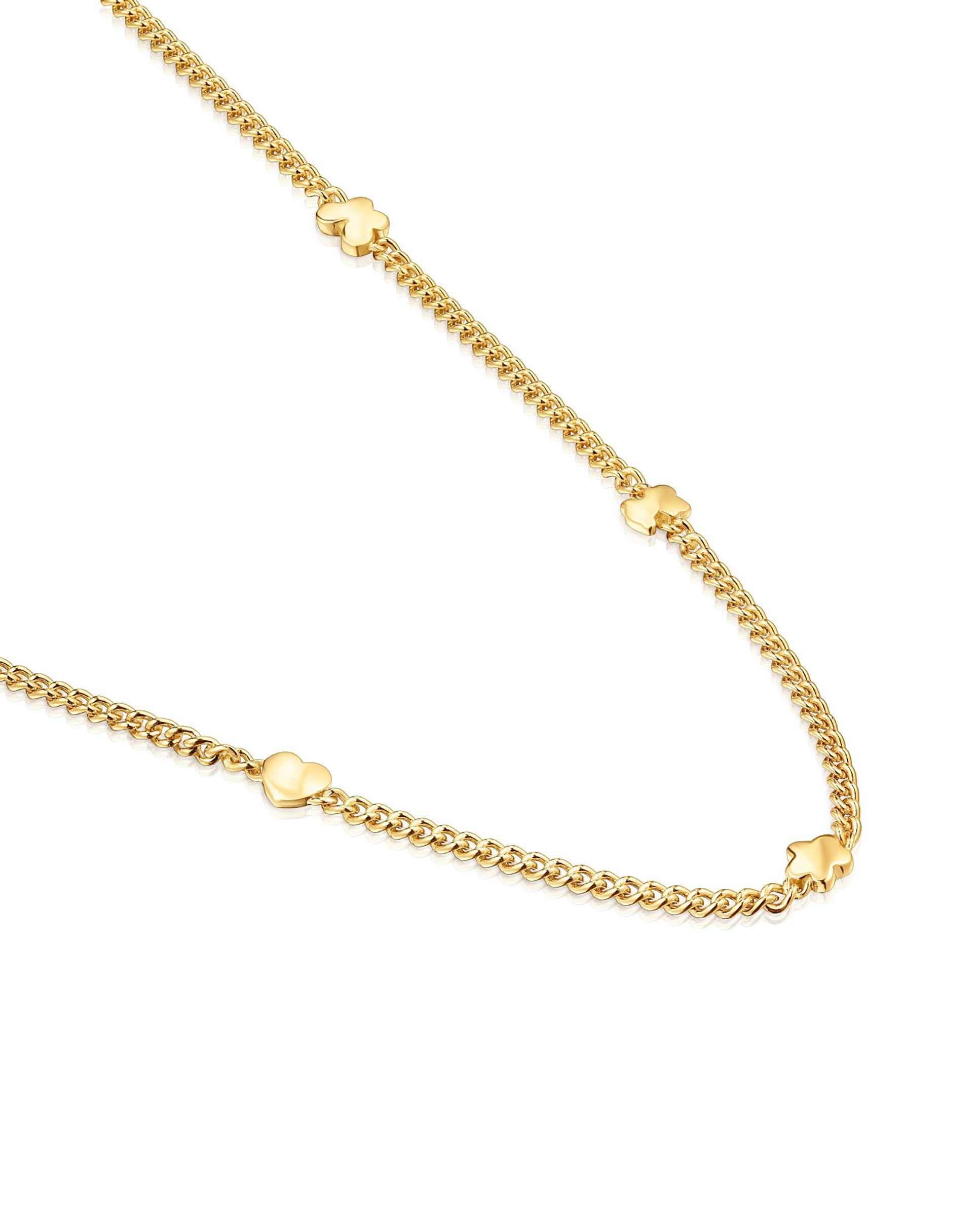 Colar Bold Motif Curto Banhado em Ouro 18 Kt Sobre Prata Motivos Dourado-2