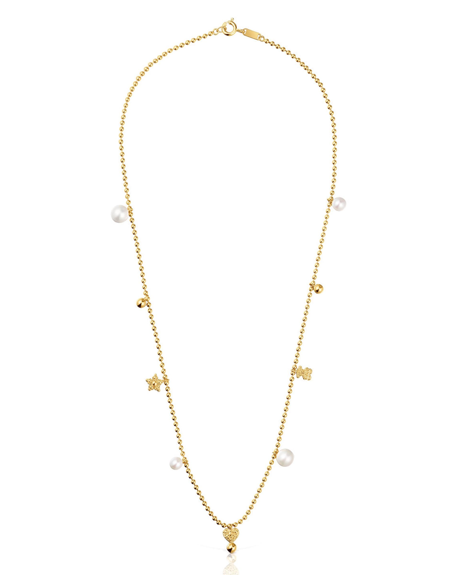 Imagem 0 de Colar Grain Curto Banhado a Ouro de 18 Kt Sobre Prata