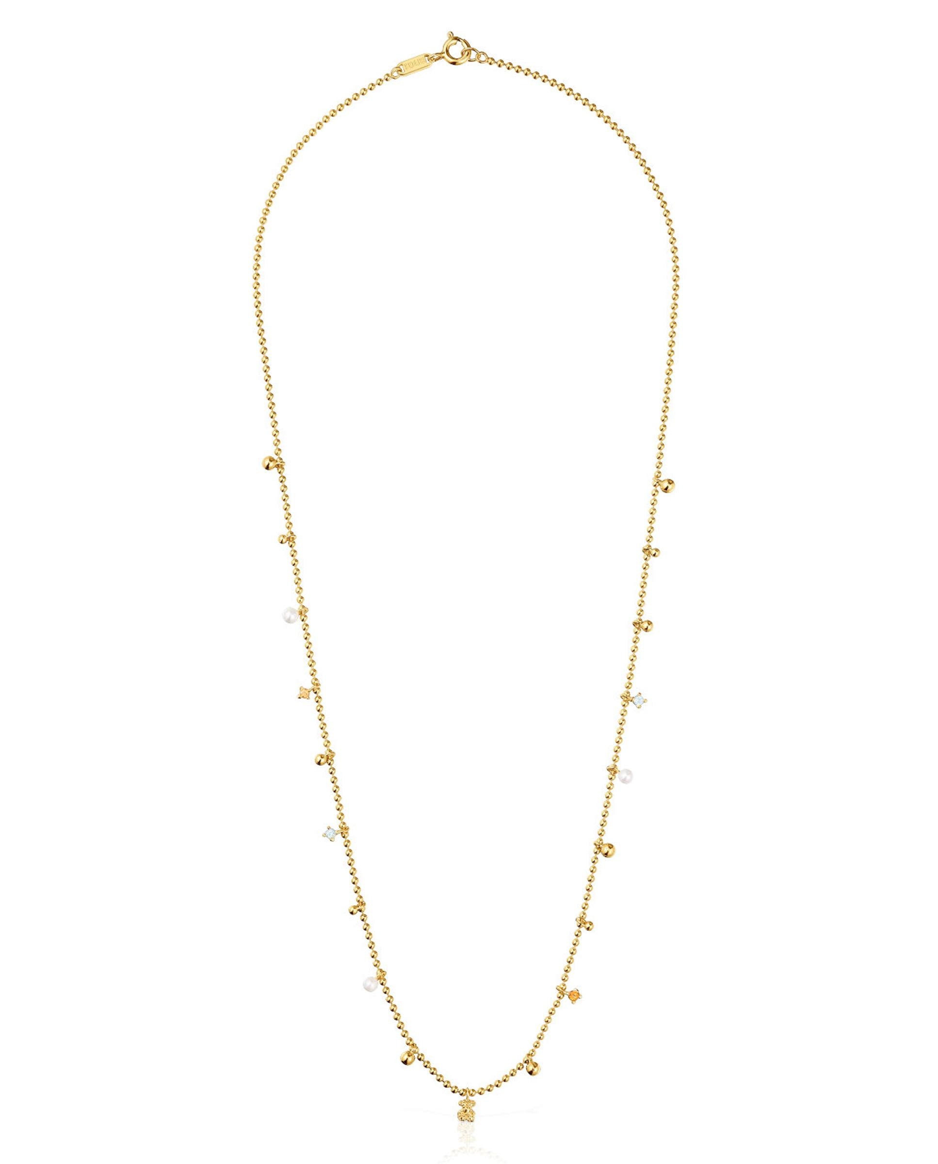 Imagem 0 de Colar Grain Curto Banhado a Ouro de 18 Kt Sobre Prata