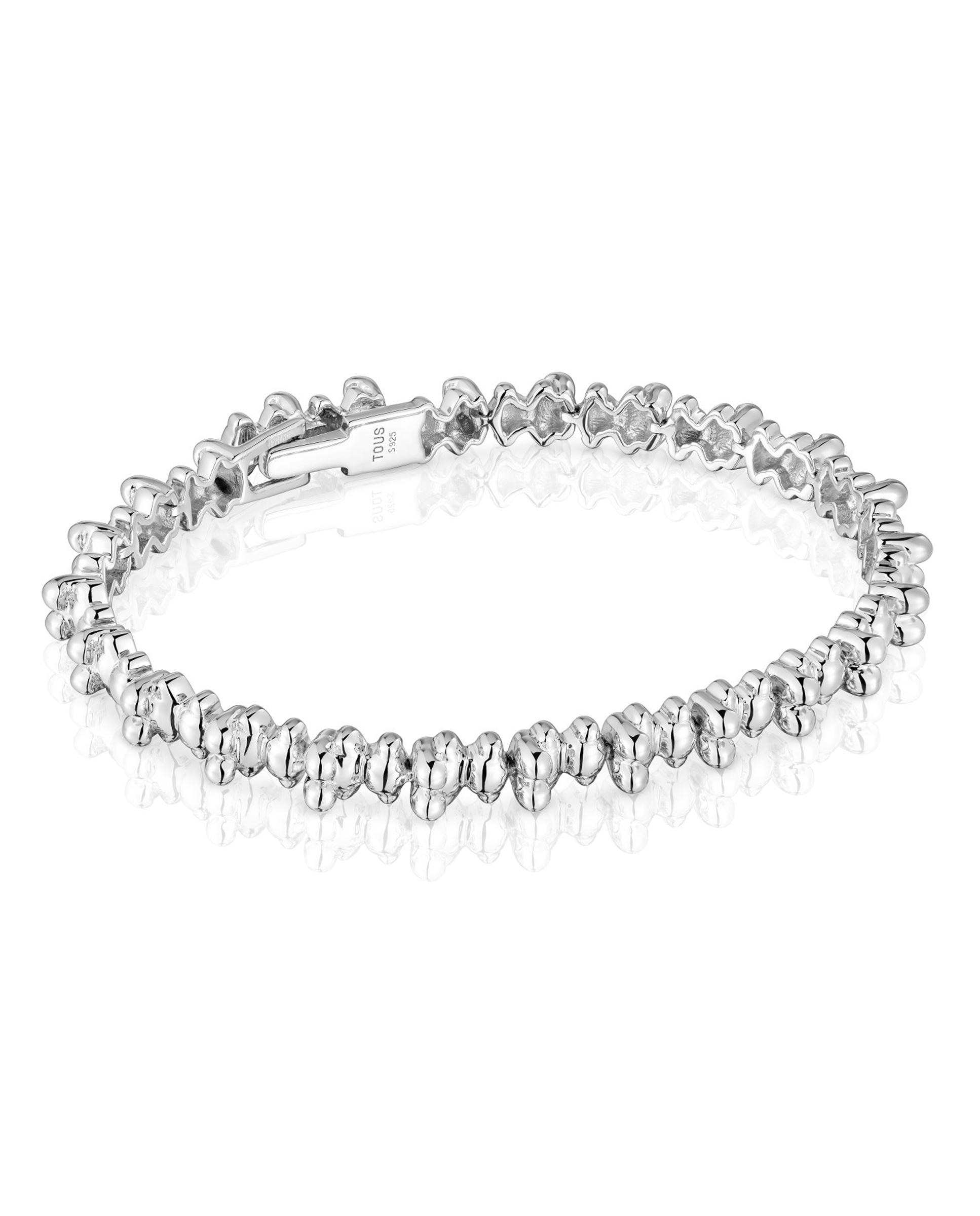 Imagem 0 de Pulseira de Corrente Bold Bear de Prata com Ursos