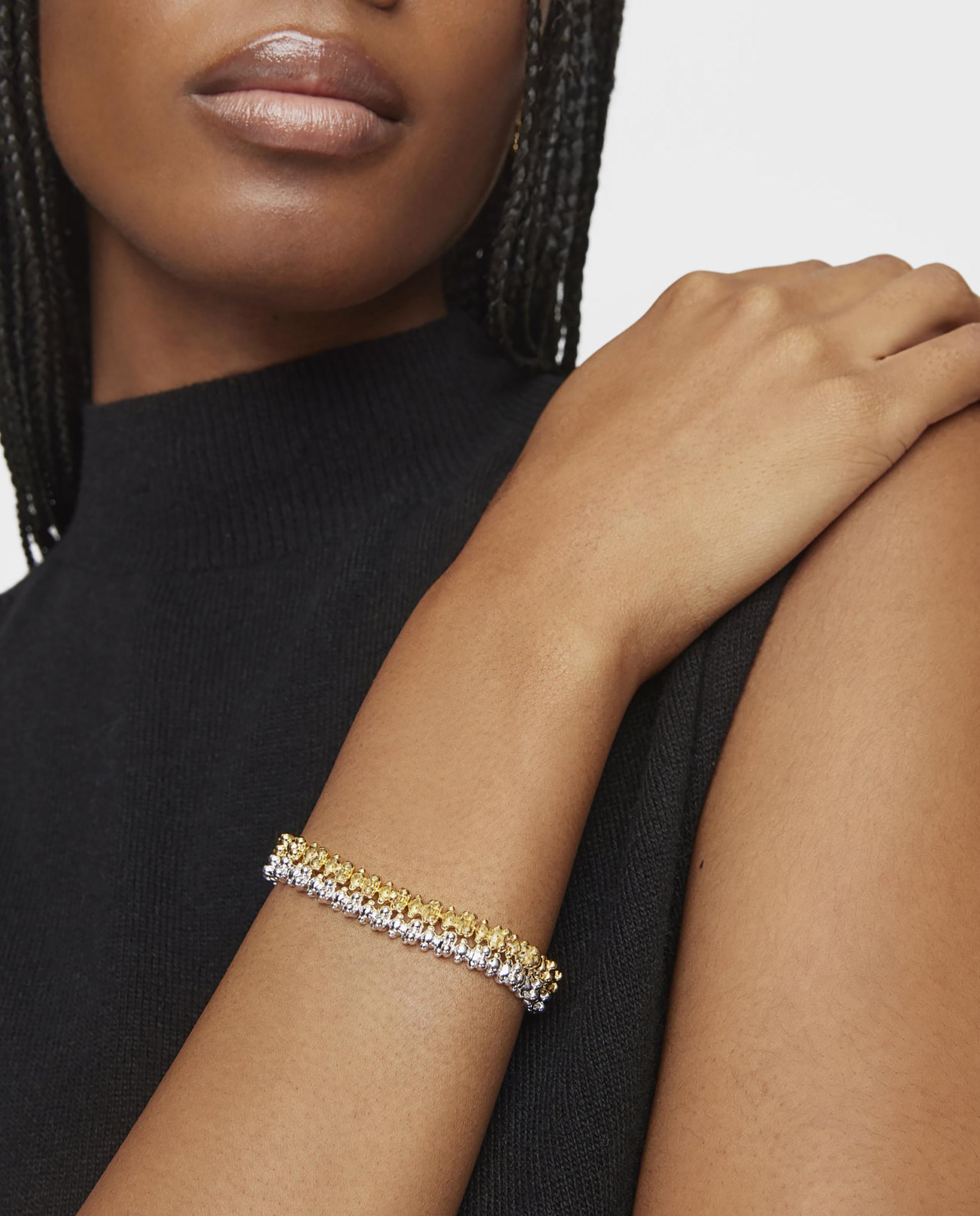Pulseira de Corrente Bold Bear Banhada a Ouro 18 Kt em Prata com Ursos Dourado-5