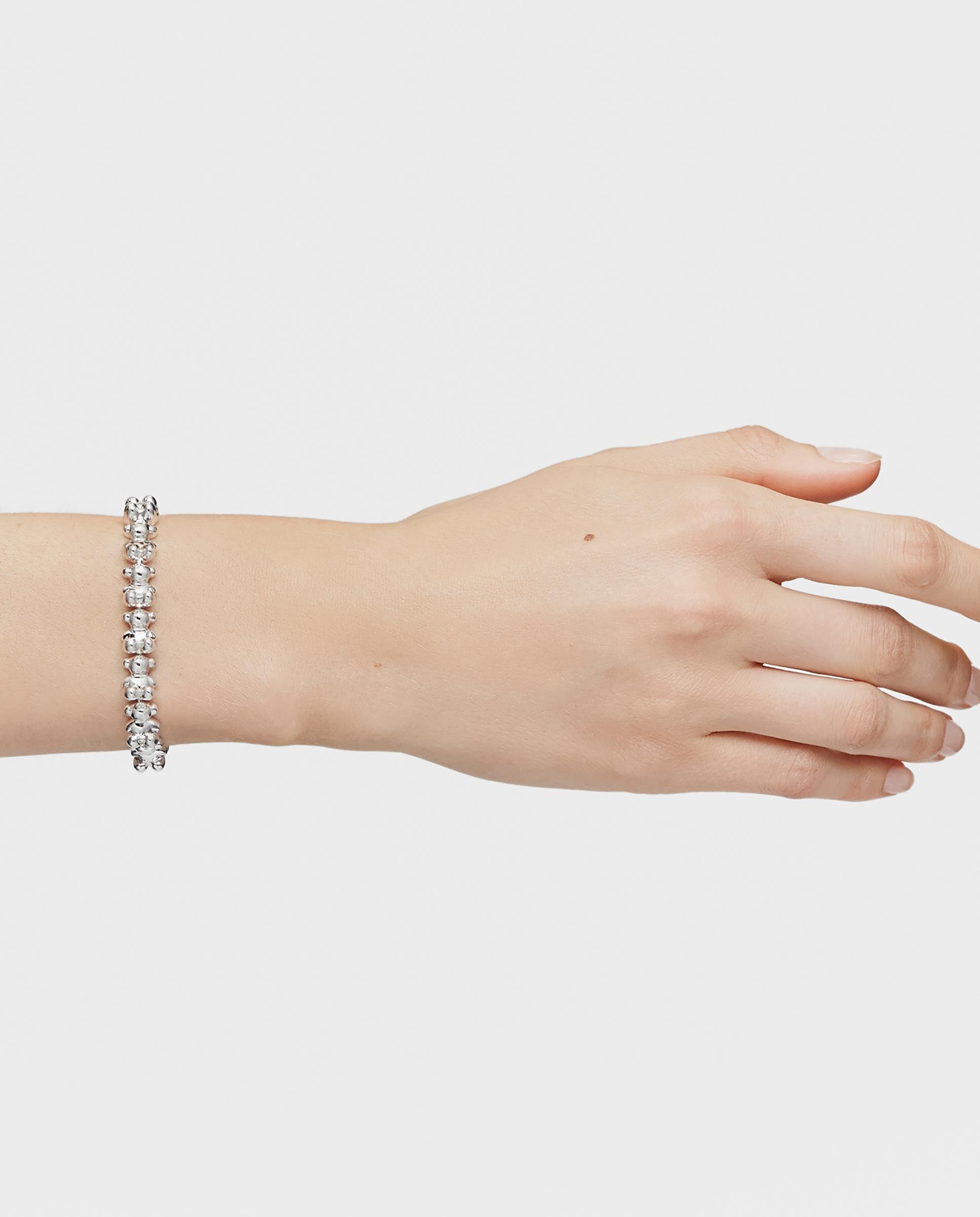 Pulseira de Corrente Bold Bear de Prata com Ursos Grandes Prateado-6