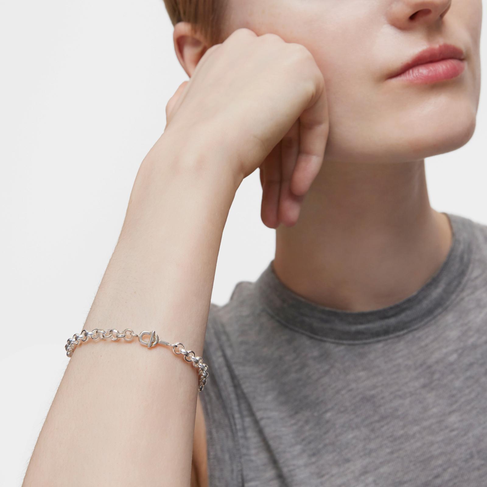 Pulseira de Corrente de Prata 17,5 Cm Tous Manifesto Prateado-4