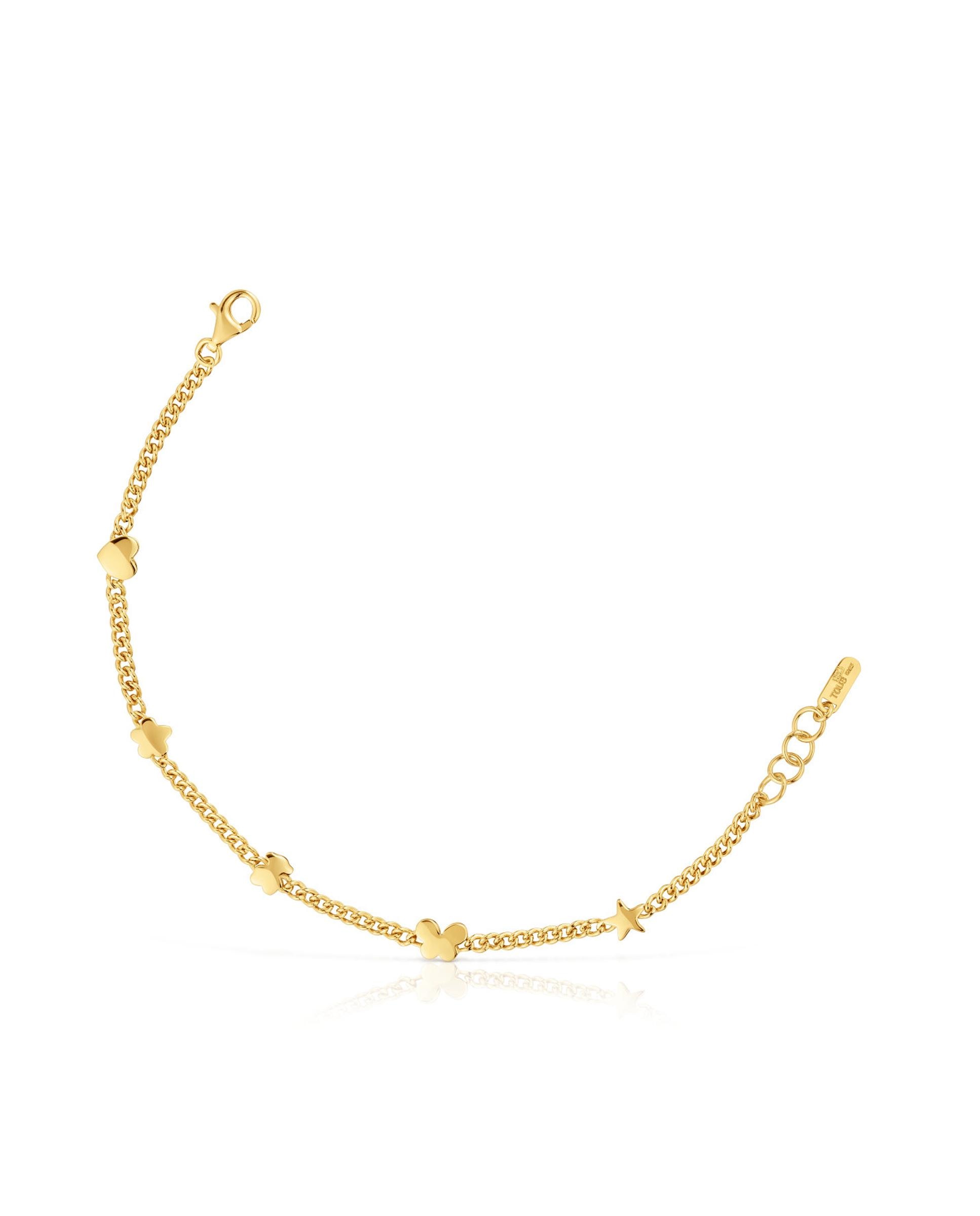 Pulseira de Corrente Bold Motif Banhada a Ouro 18 Kt Sobre Prata Dourado-1