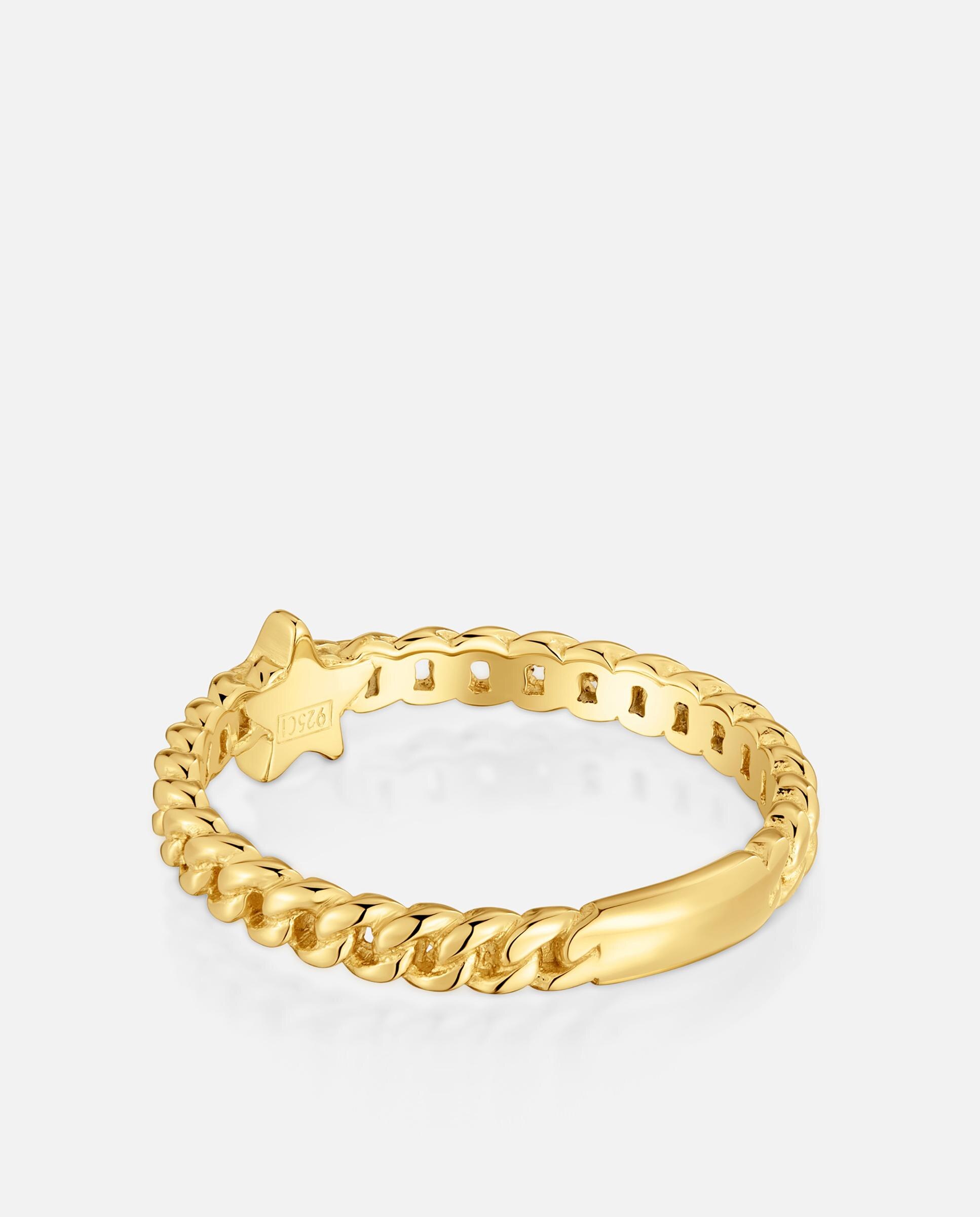 Anel Pequeno Estrela com Banho de Ouro 18 Kt Sobre Prata Bold Motif Dourado-3