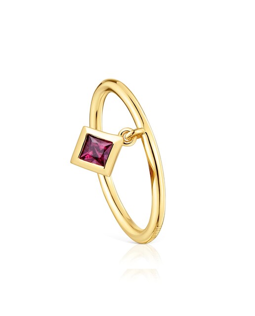 Imagem 0 de Anel Basic Colors Pequeno Banhado em Ouro 18 Kt Sobre Prata