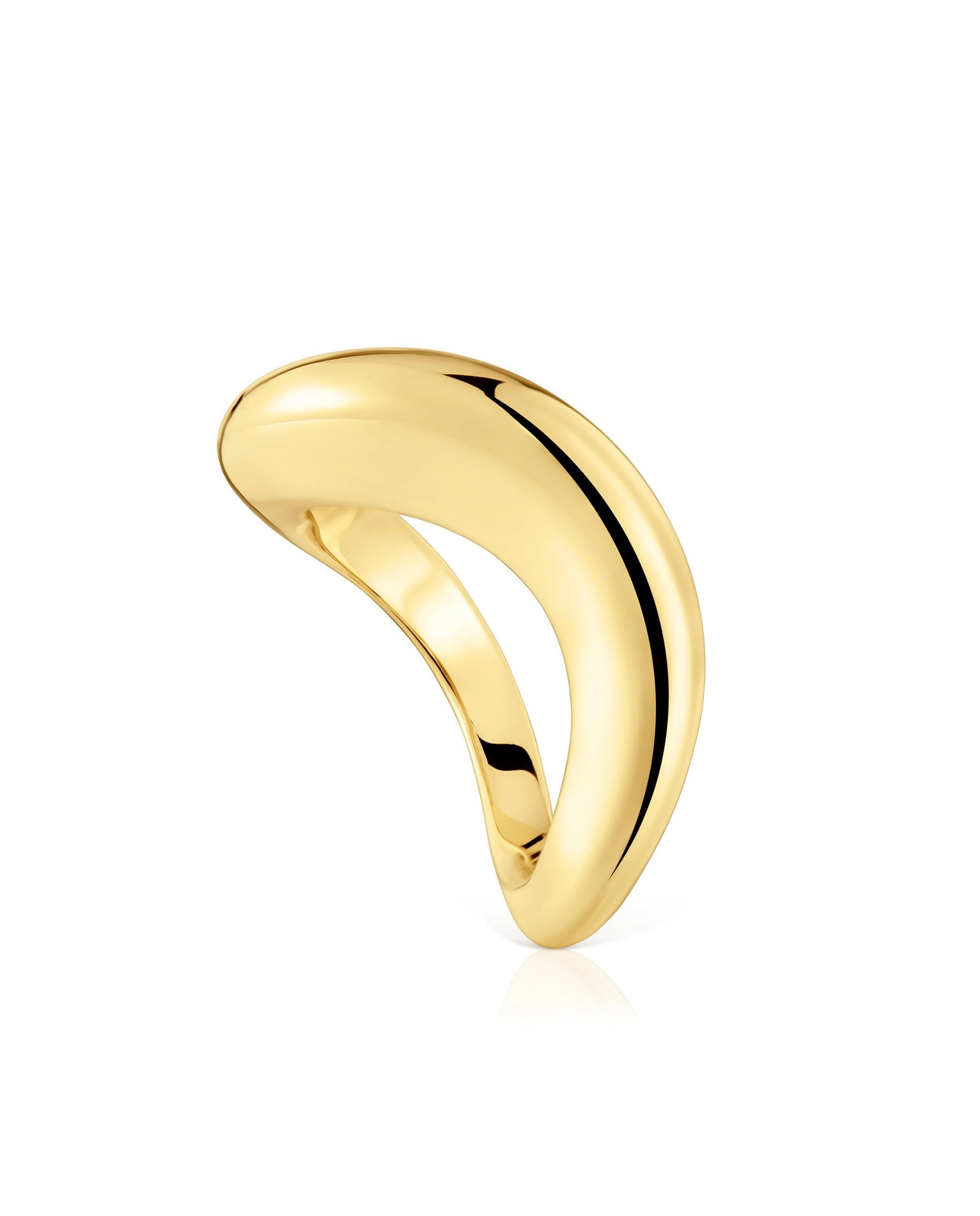 Anel Basics Galia Pequeno Banhado a Ouro de 18 Kt Sobre Prata Dourado-1
