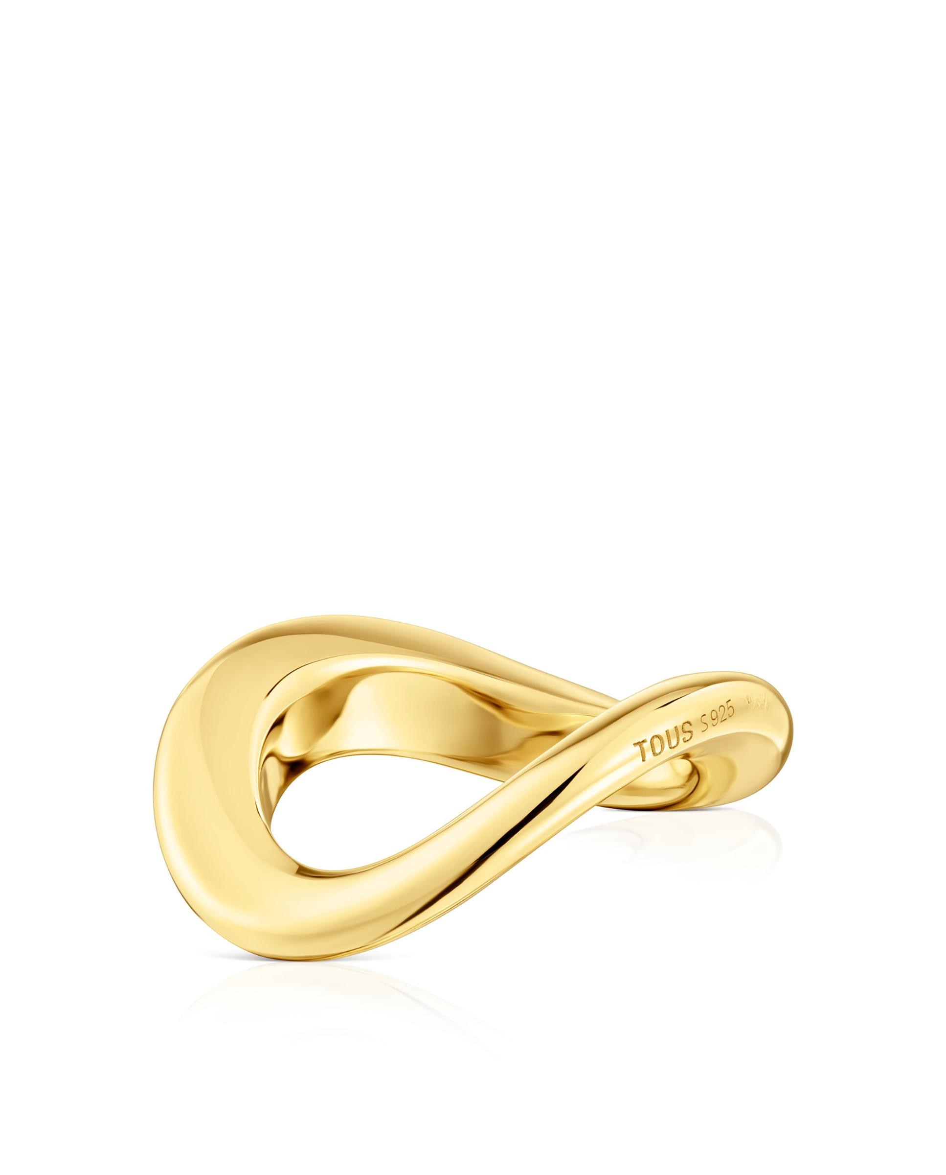 Anel Basics Galia Pequeno Banhado a Ouro de 18 Kt Sobre Prata Dourado-2