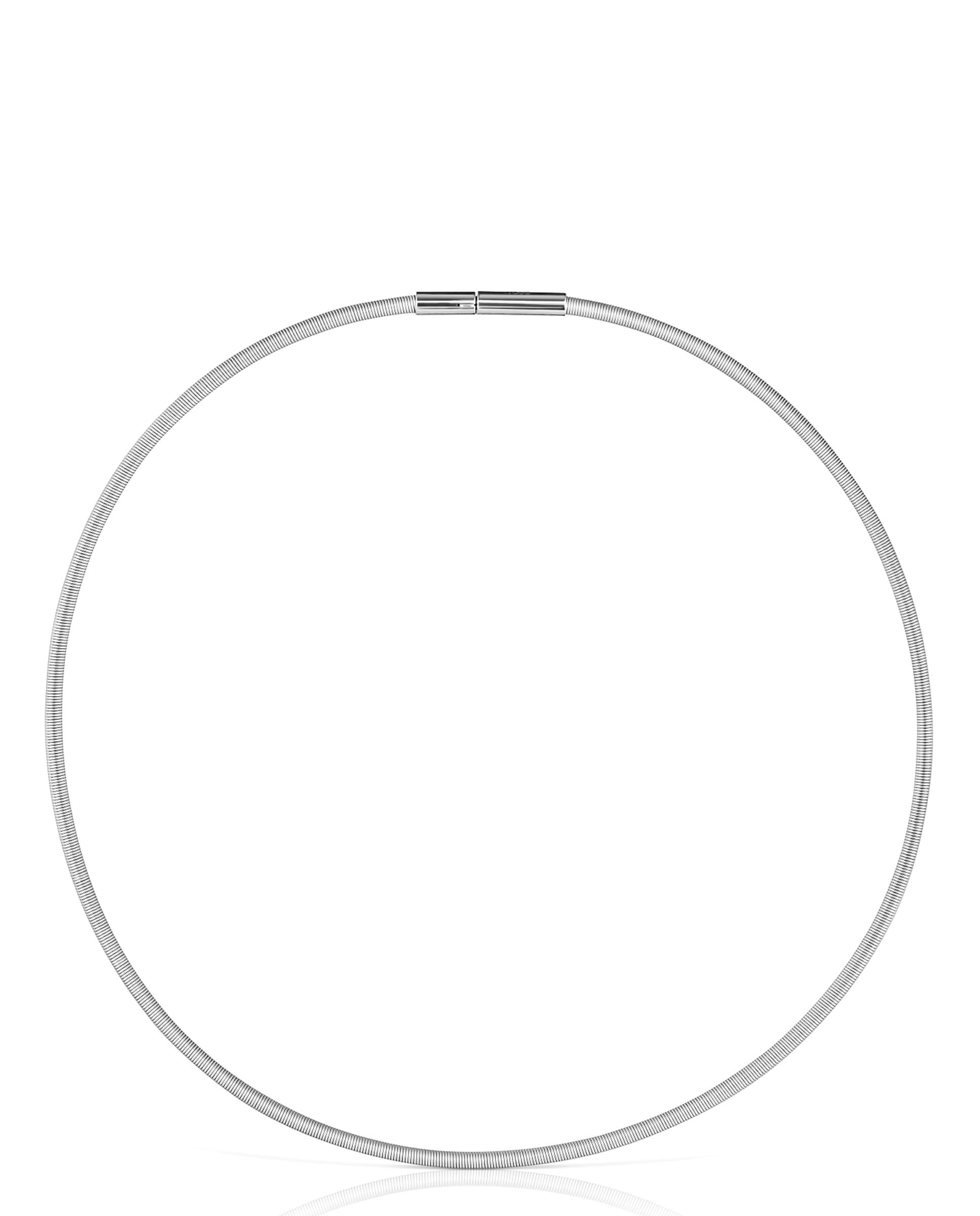 Colar Mesh Tube de Aço em Prateado Prateado-1
