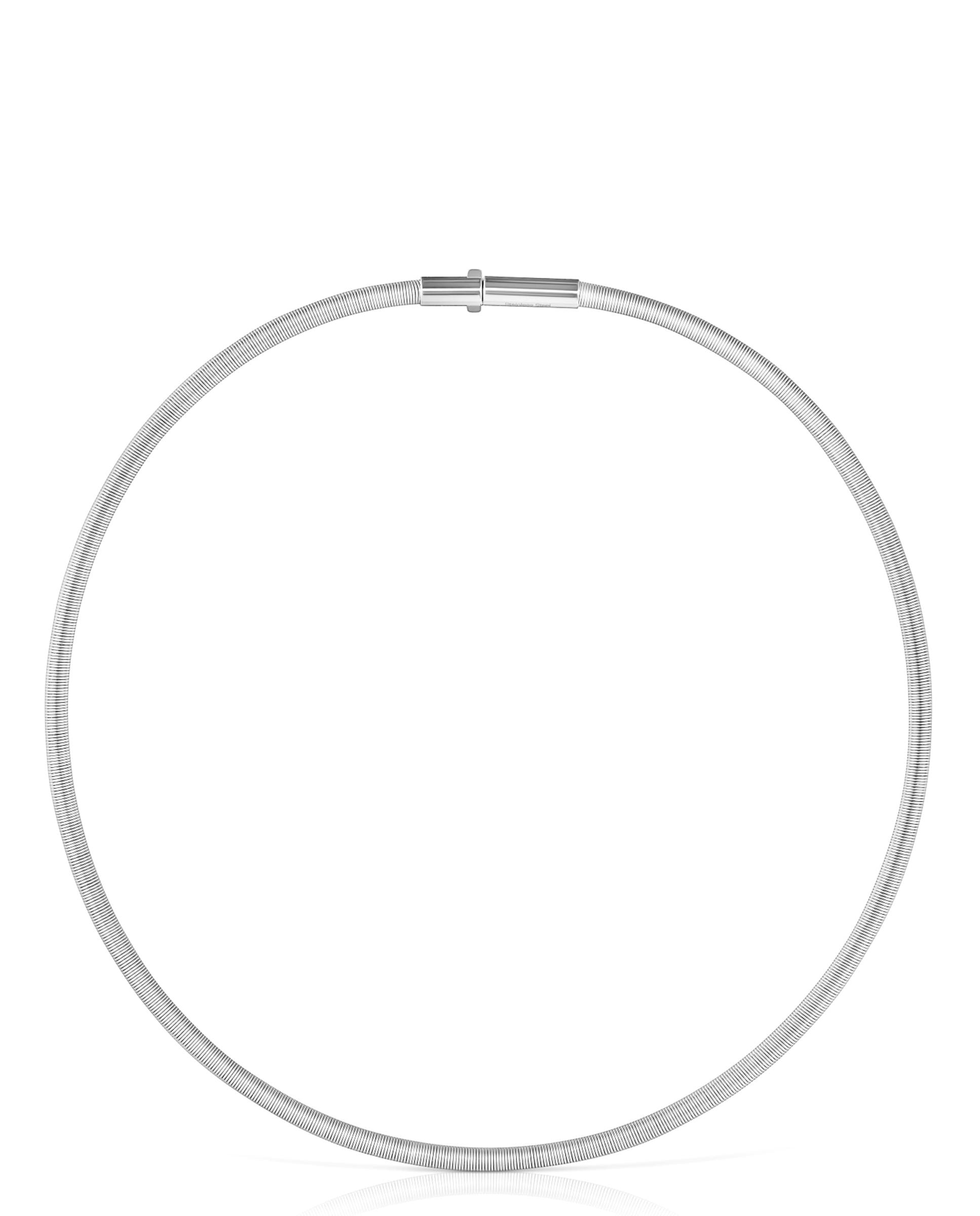 Colar Mesh Tube de Aço em Prateado Prateado-1